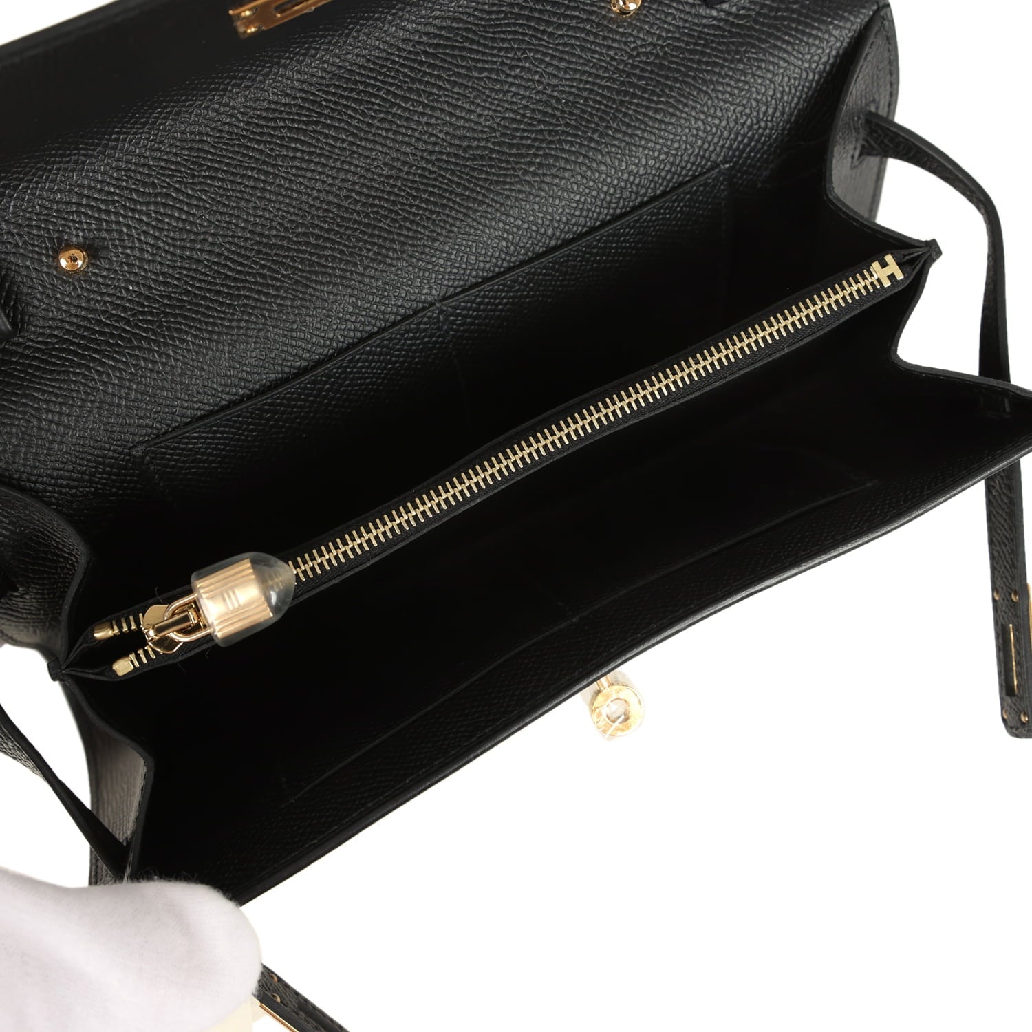 Hermes Kelly Wallet To Go Black Epsom Gold Hardware