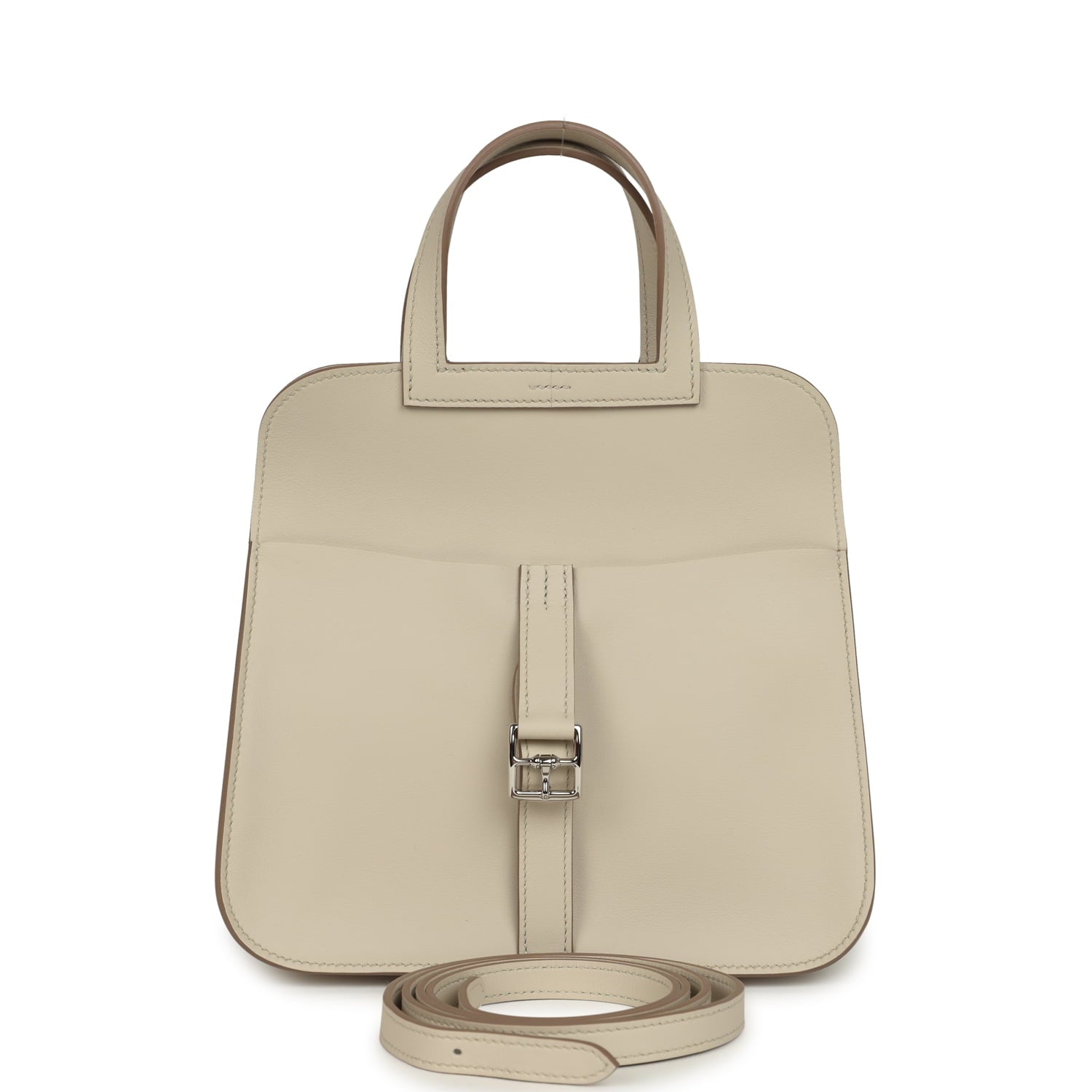 Hermes Mini Halzan Craie Swift Palladium Hardware