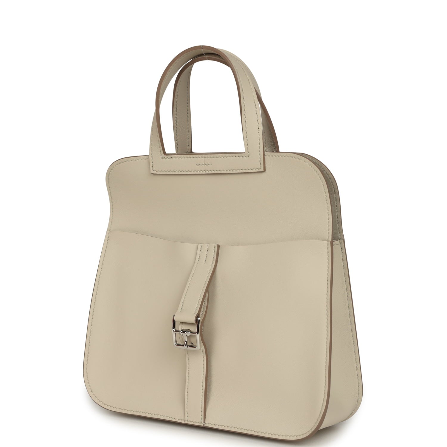 Hermes Mini Halzan Craie Swift Palladium Hardware