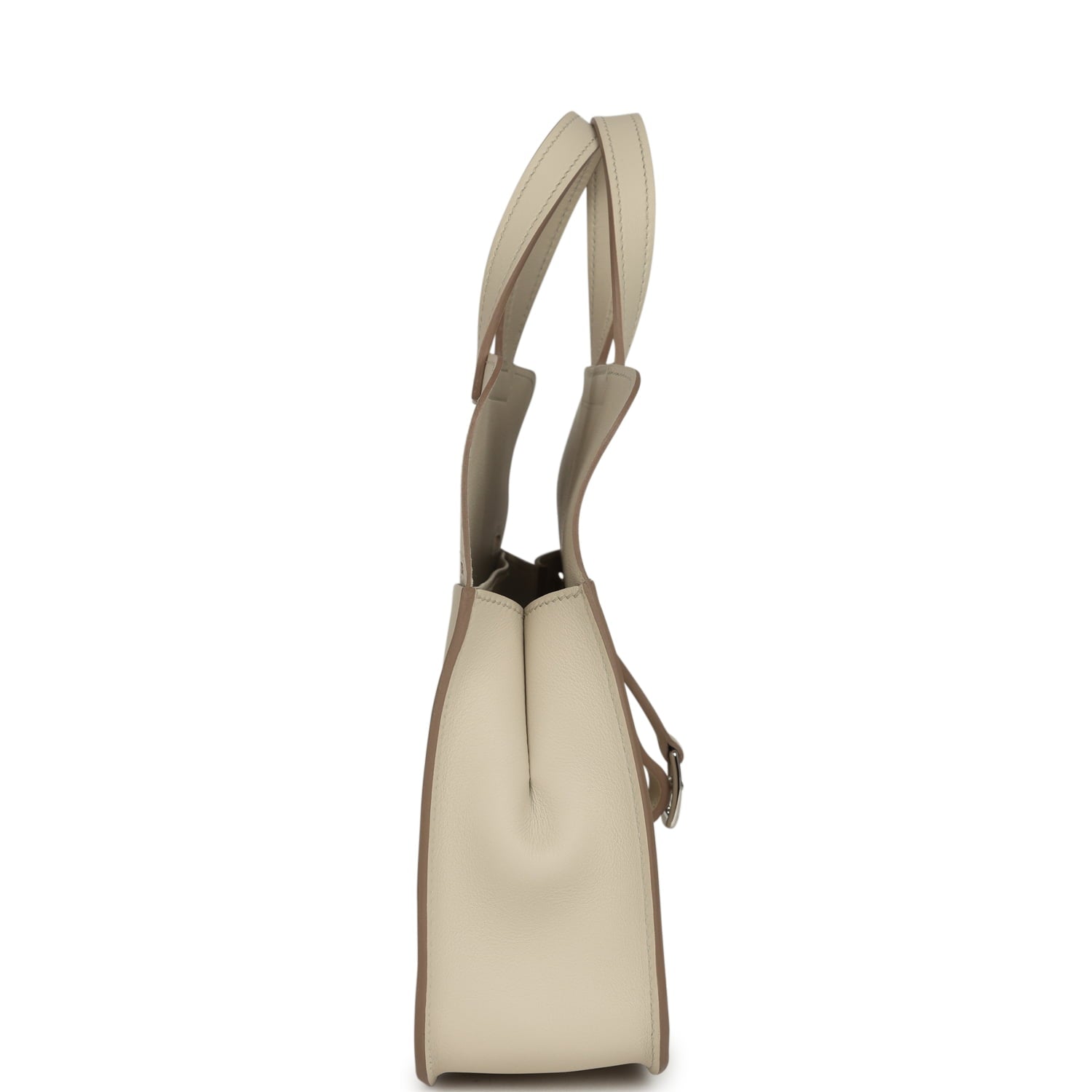 Hermes Mini Halzan Craie Swift Palladium Hardware