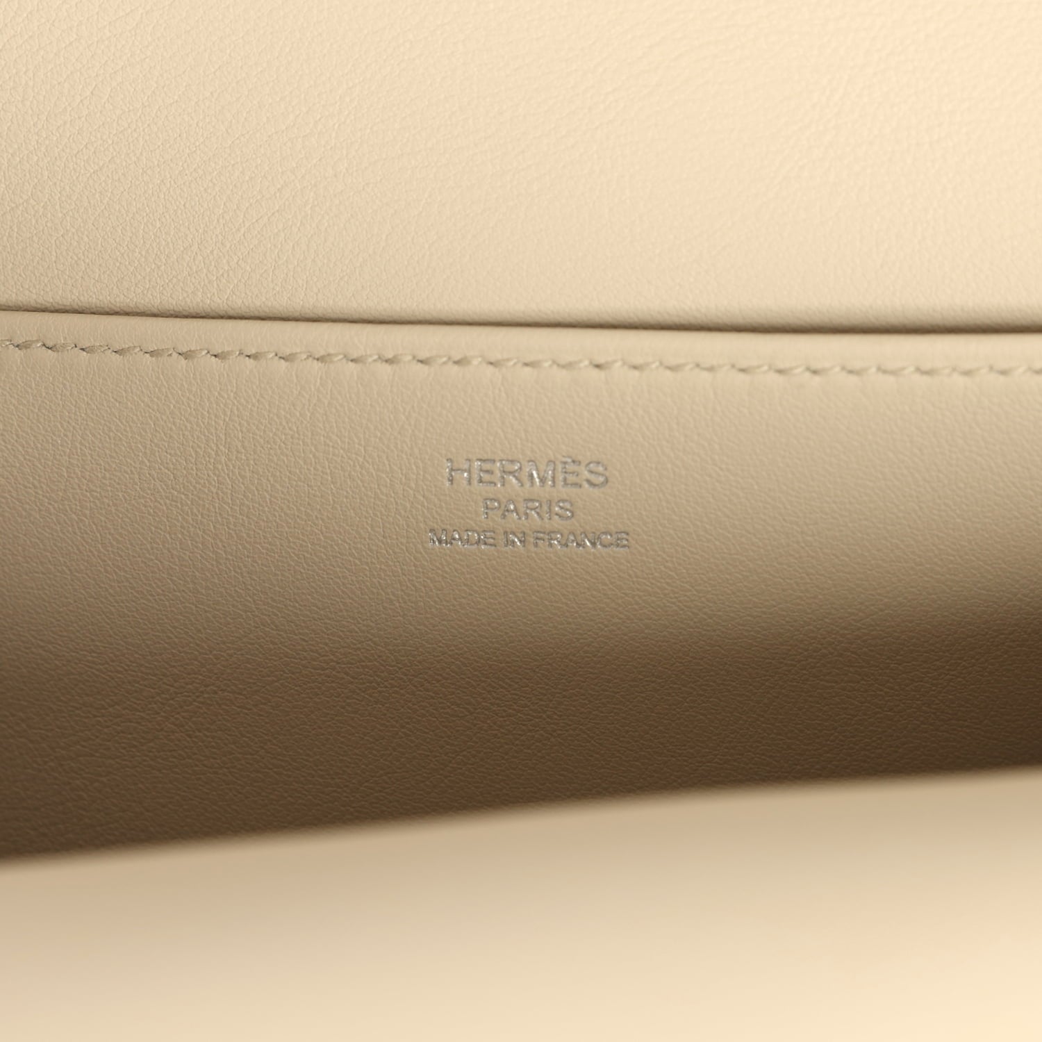 Hermes Mini Halzan Craie Swift Palladium Hardware