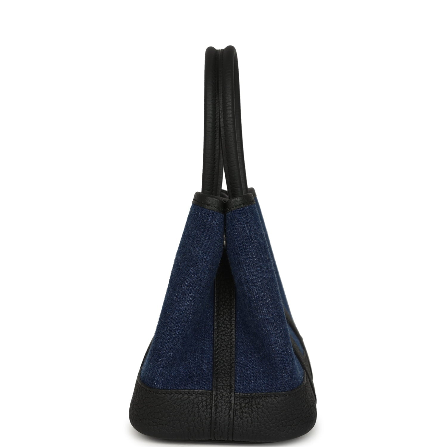Hermes Garden Party Neo 23 Denim Moyen and Black Negonda Palladium Hardware