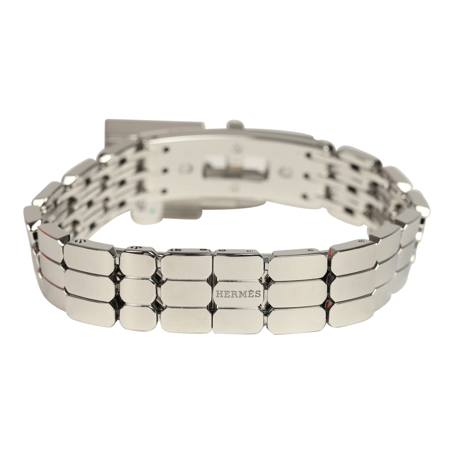 Hermes Kelly Watch Mini Model 16mm Stainless Steel Hardware & White Diamonds