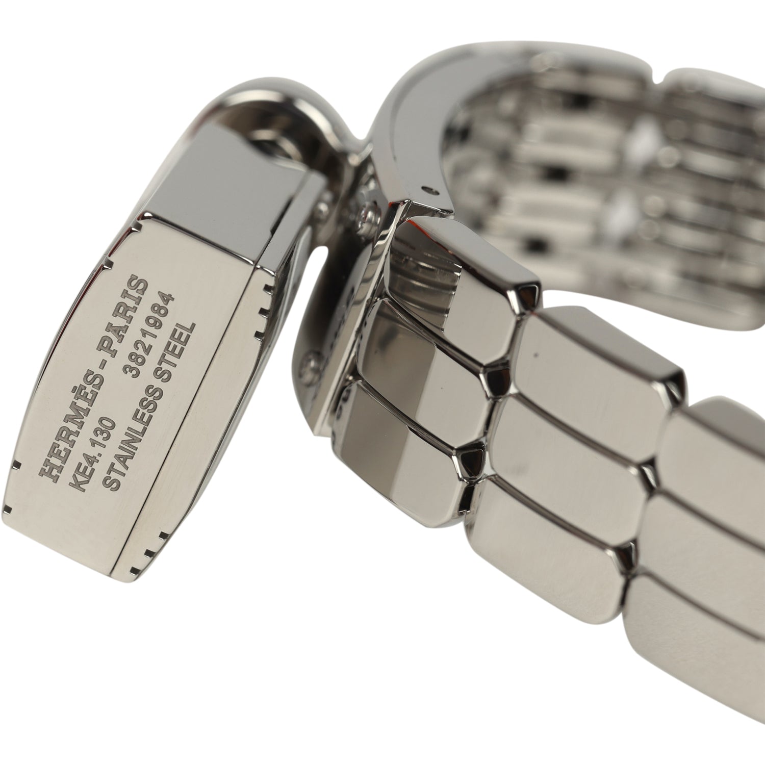 Hermes Kelly Watch Mini Model 16mm Stainless Steel Hardware & White Diamonds