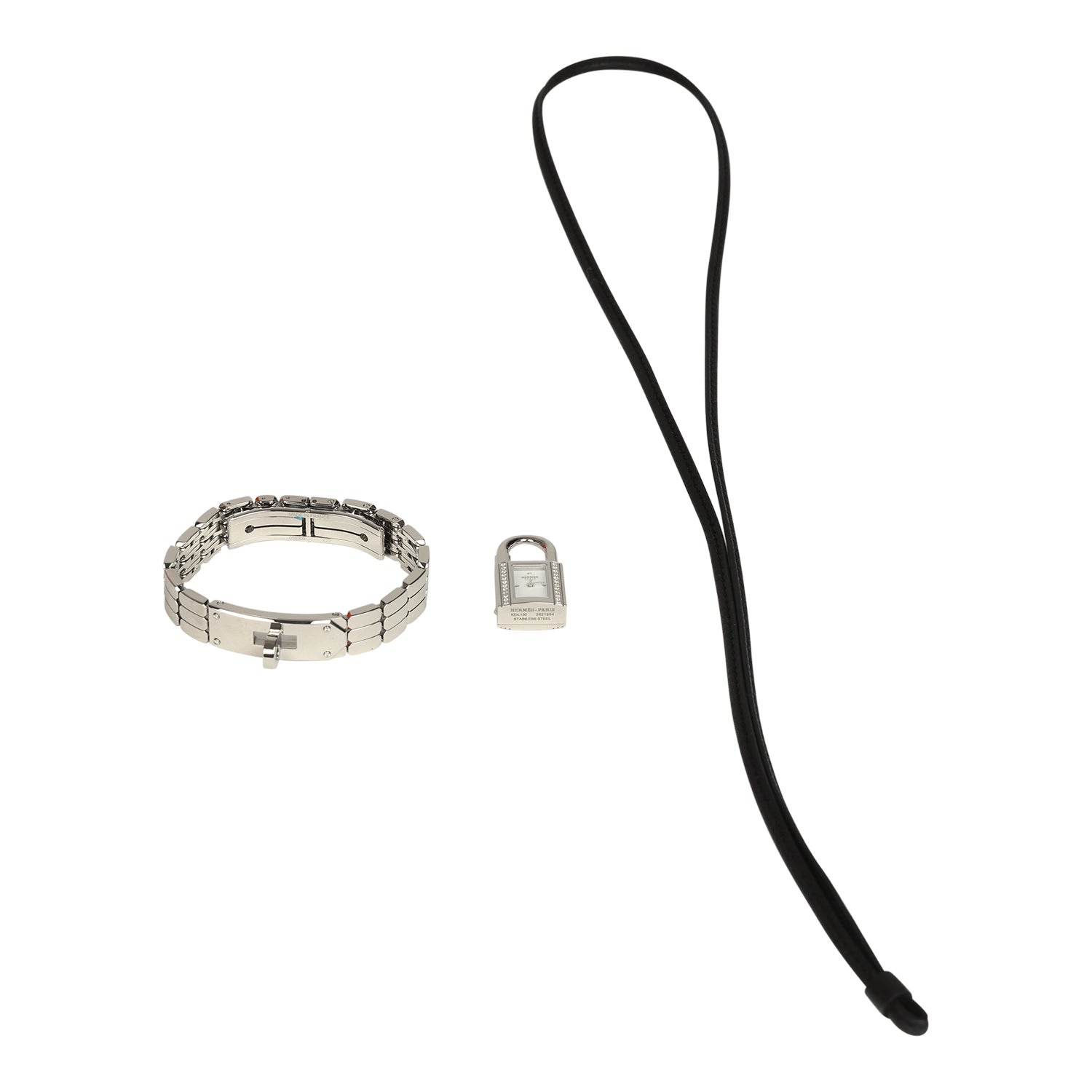 Hermes Kelly Watch Mini Model 16mm Stainless Steel Hardware & White Diamonds