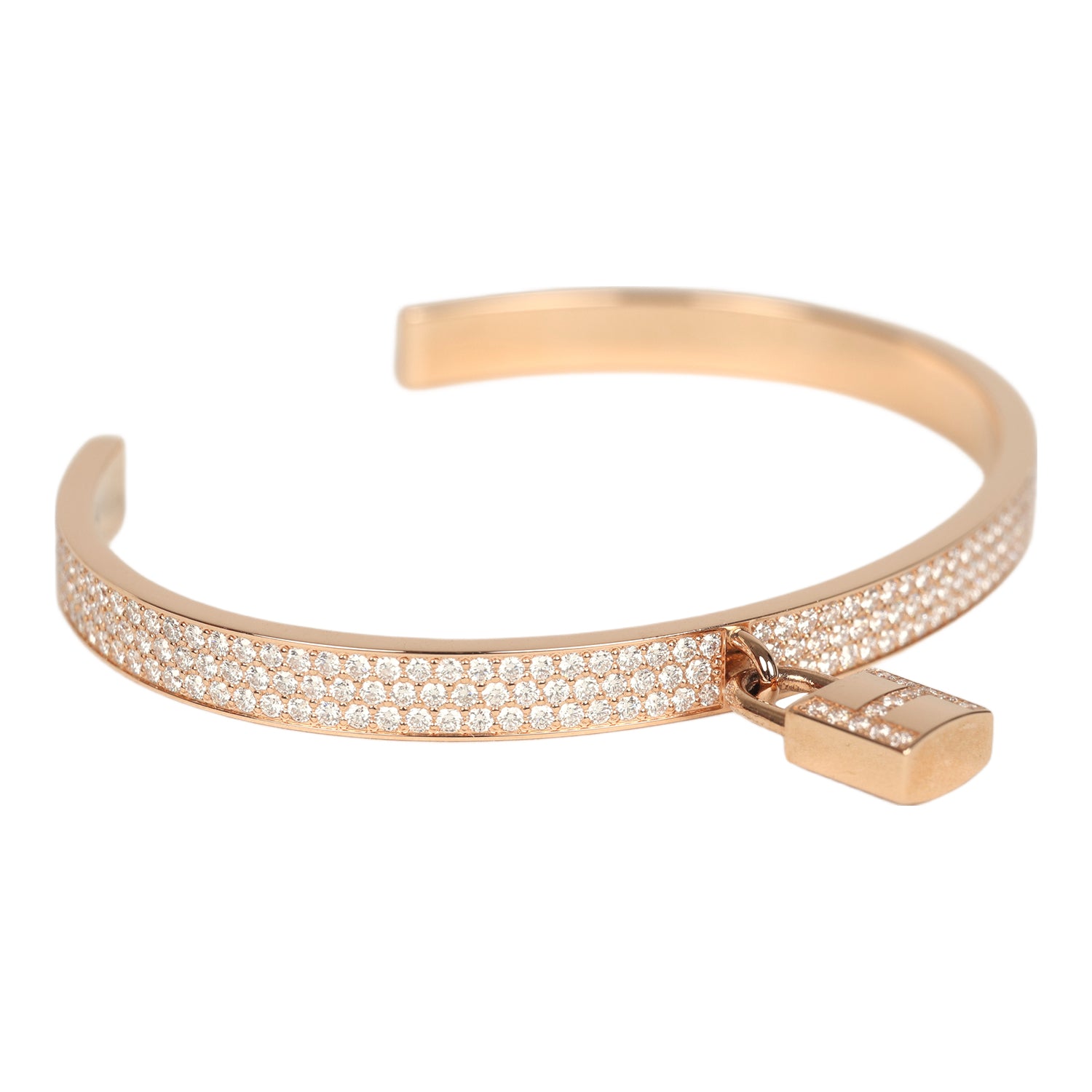 Hermes Kelly Cadenas Bangle XS Diamonds and 18K Rose Gold Hardware