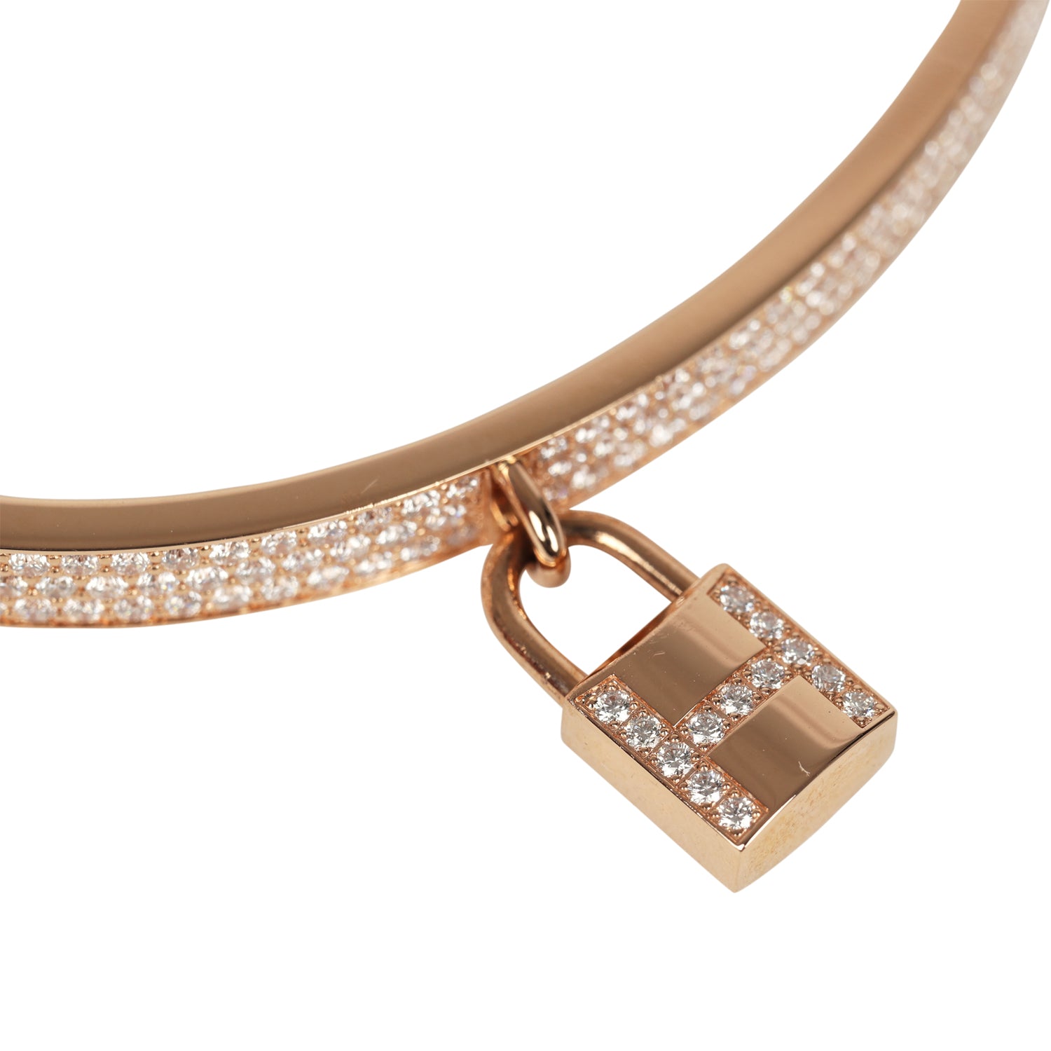 Hermes Kelly Cadenas Bangle XS Diamonds and 18K Rose Gold Hardware