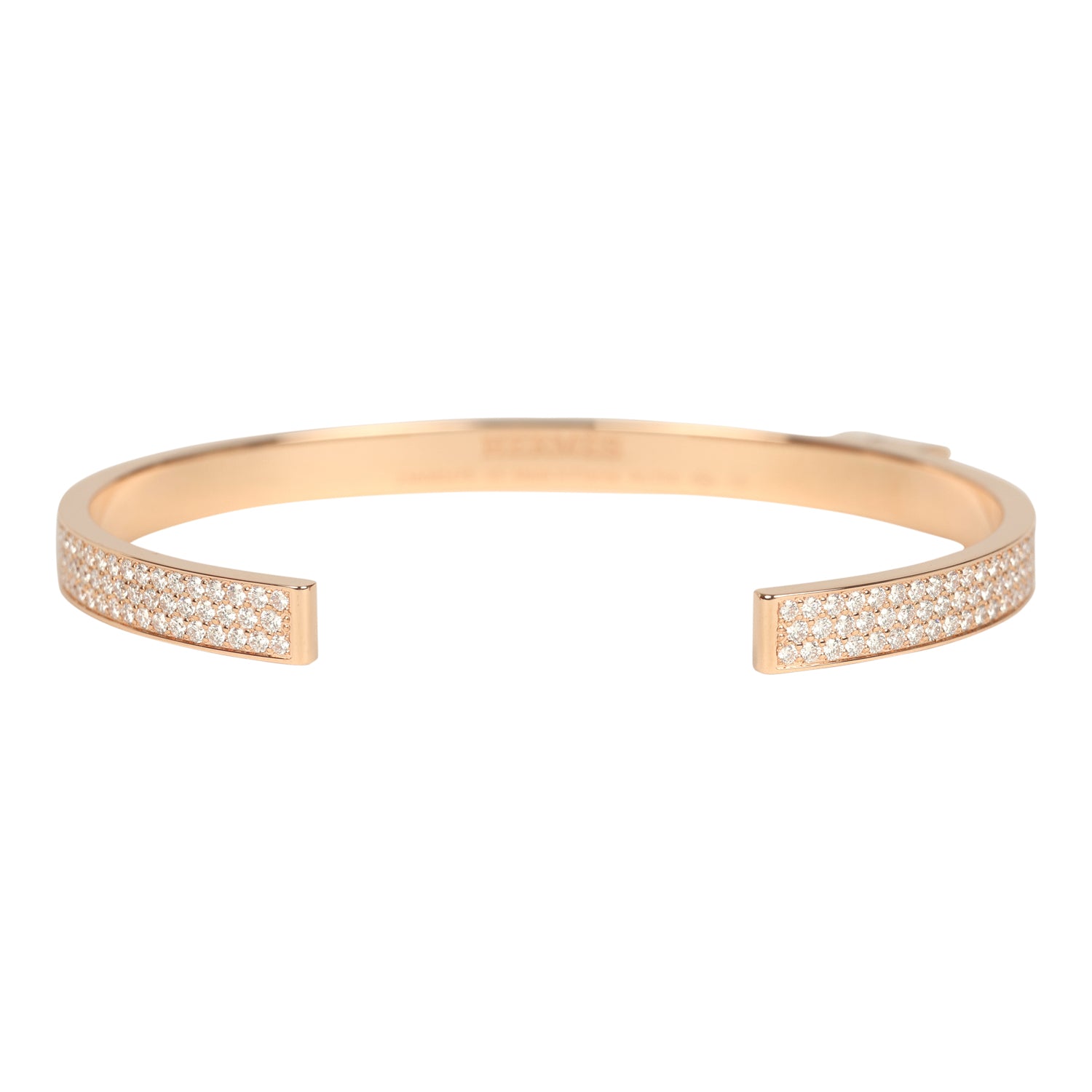 Hermes Kelly Cadenas Bangle XS Diamonds and 18K Rose Gold Hardware
