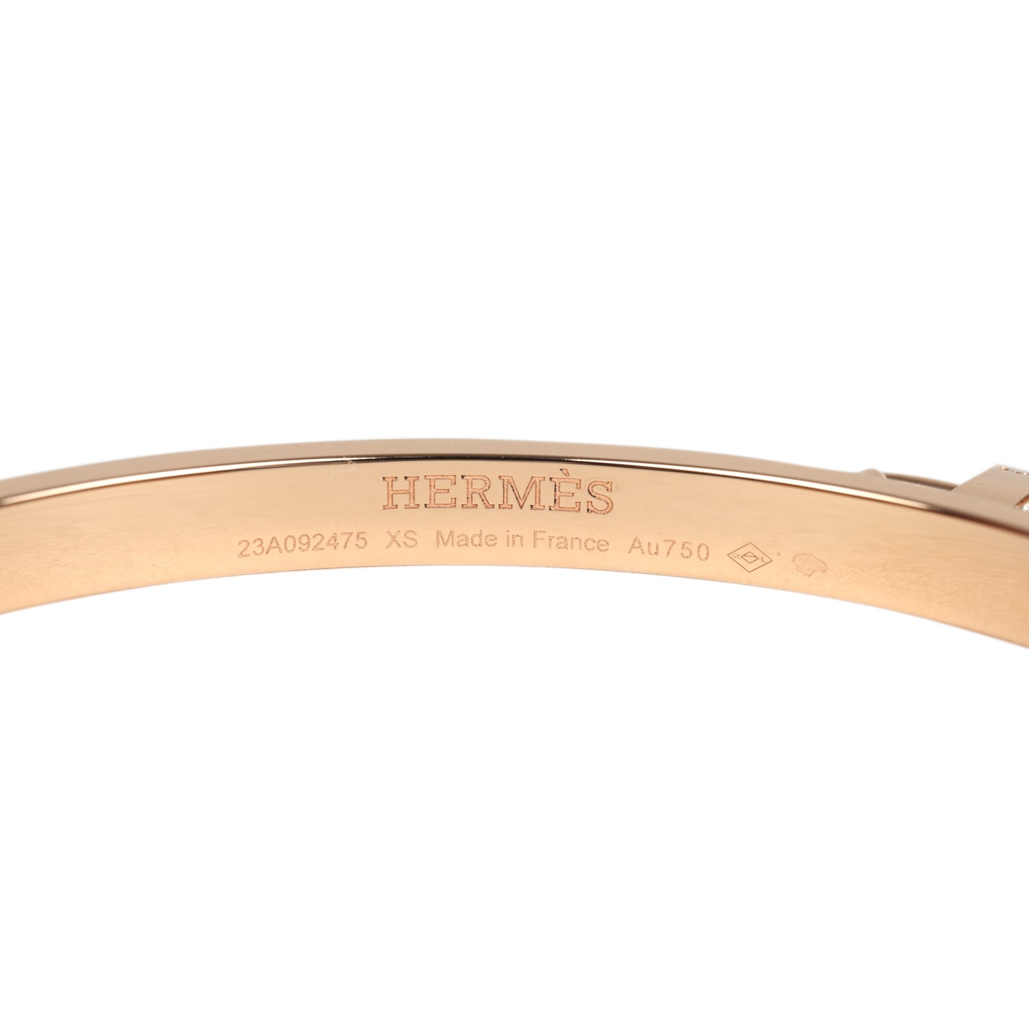 Hermes Kelly Cadenas Bangle XS Diamonds and 18K Rose Gold Hardware
