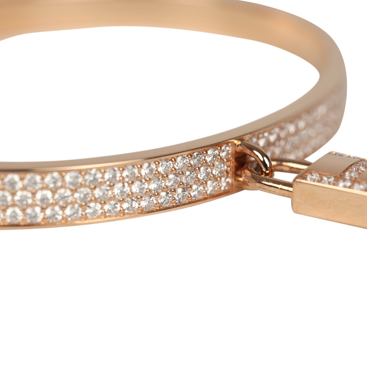 Hermes Kelly Cadenas Bangle XS Diamonds and 18K Rose Gold Hardware