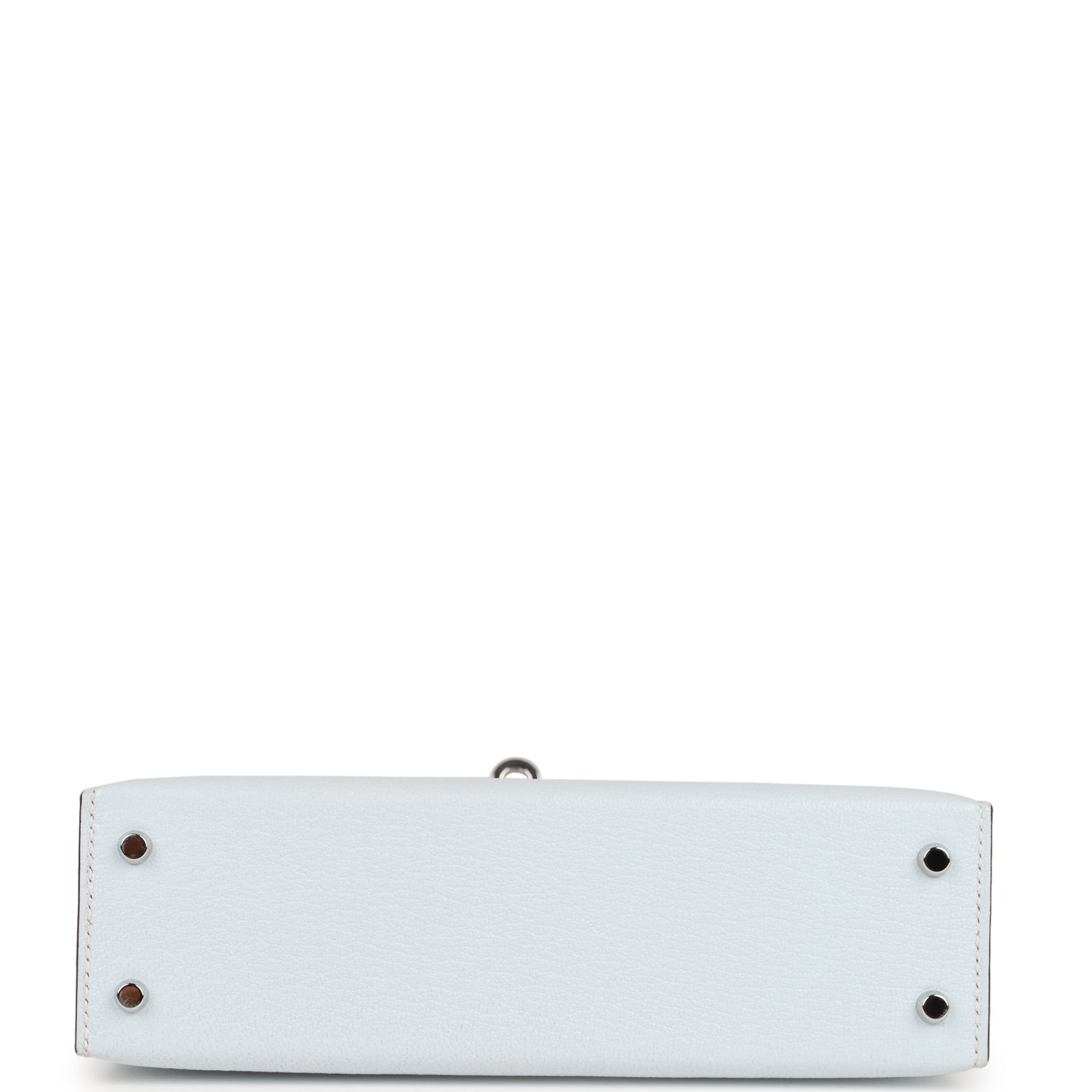 Pre-owned Hermes Kelly Sellier 20 Bleu Brume Chevre Palladium Hardware