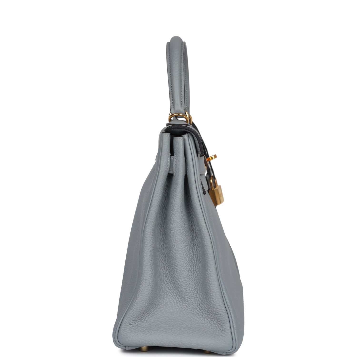 Pre-owned Hermes Kelly Retourne 32 Bleu Glacier Togo Gold Hardware