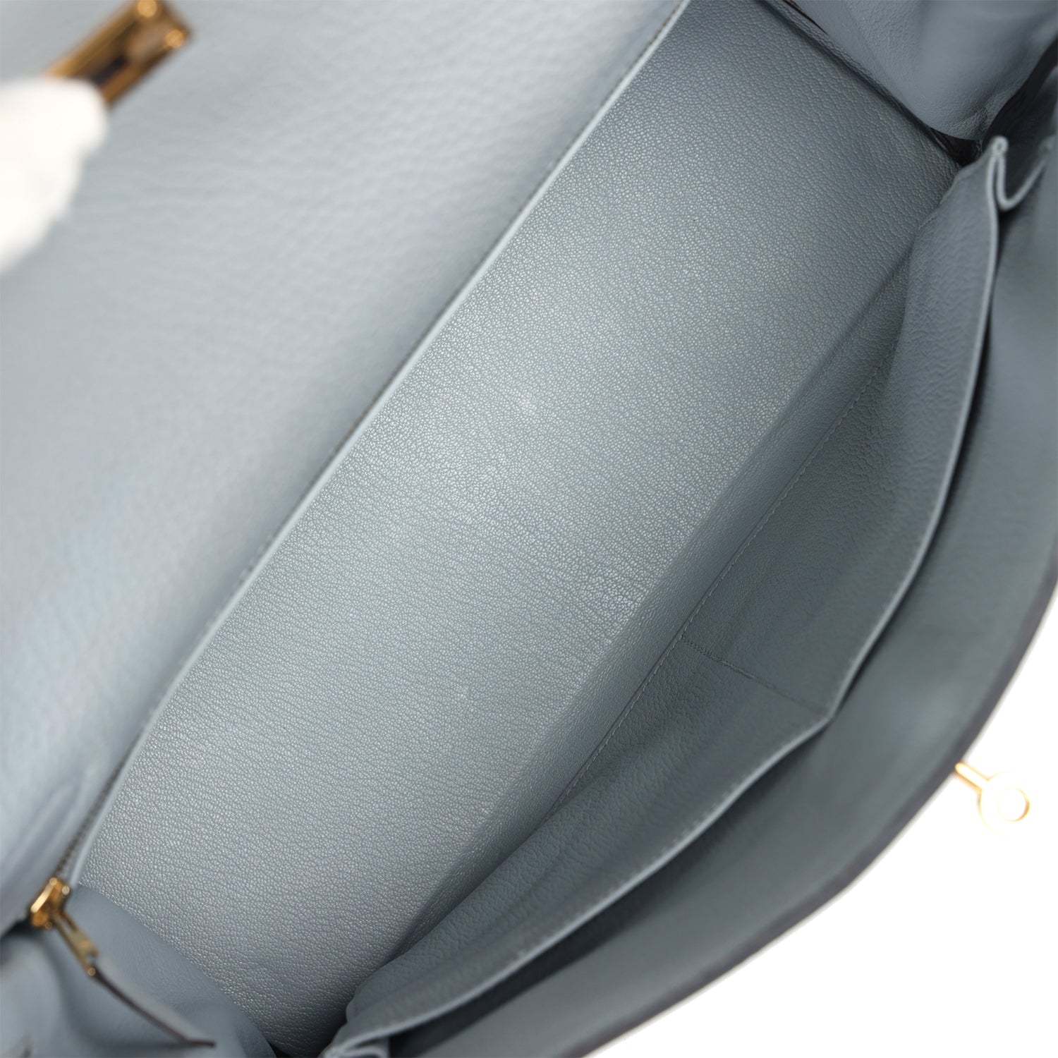 Pre-owned Hermes Kelly Retourne 32 Bleu Glacier Togo Gold Hardware