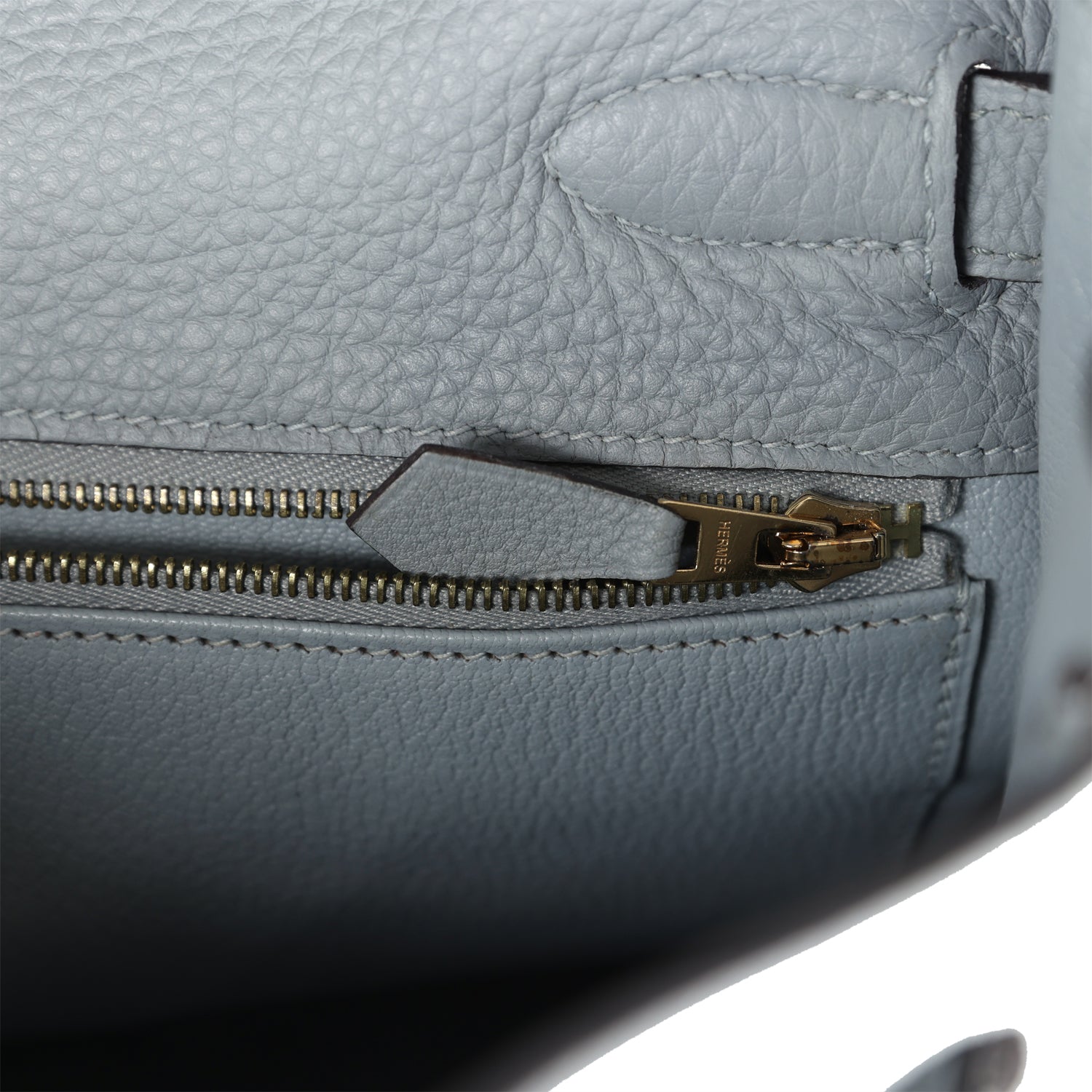 Pre-owned Hermes Kelly Retourne 32 Bleu Glacier Togo Gold Hardware