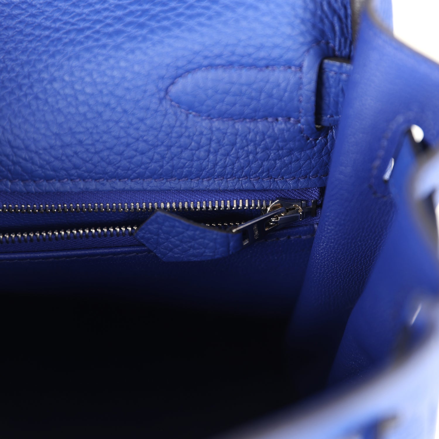 Pre-owned Hermes Kelly Retourne 32 Bleu Electric Togo Palladium Hardware
