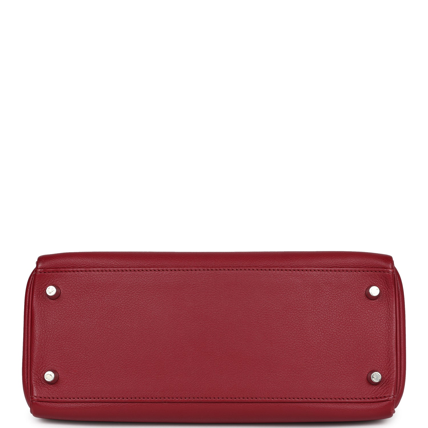 Pre-owned Hermes Kelly Retourne 28 Rouge Grenat Evercolor Palladium Hardware