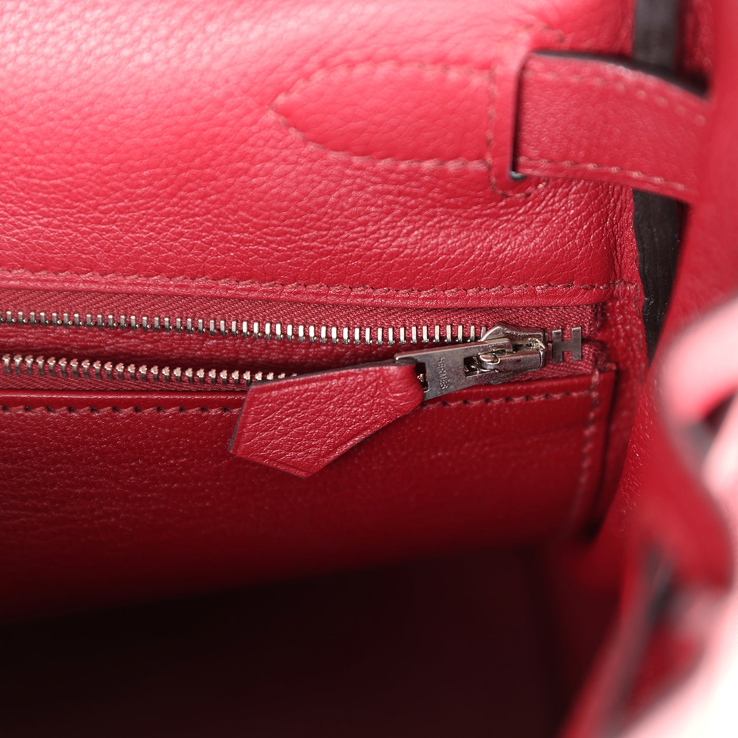 Pre-owned Hermes Kelly Retourne 28 Rouge Grenat Evercolor Palladium Hardware