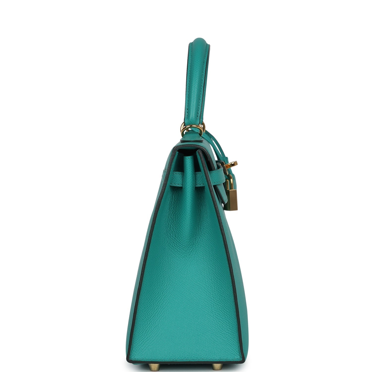 Pre-owned Hermes Kelly Sellier 25 Vert Verone Epsom Gold Hardware