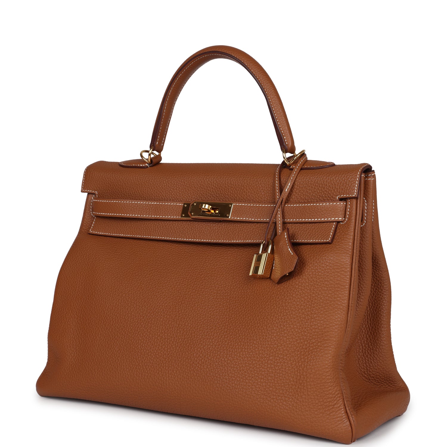 Pre-owned Hermes Kelly Retourne 35 Gold Togo Gold Hardware