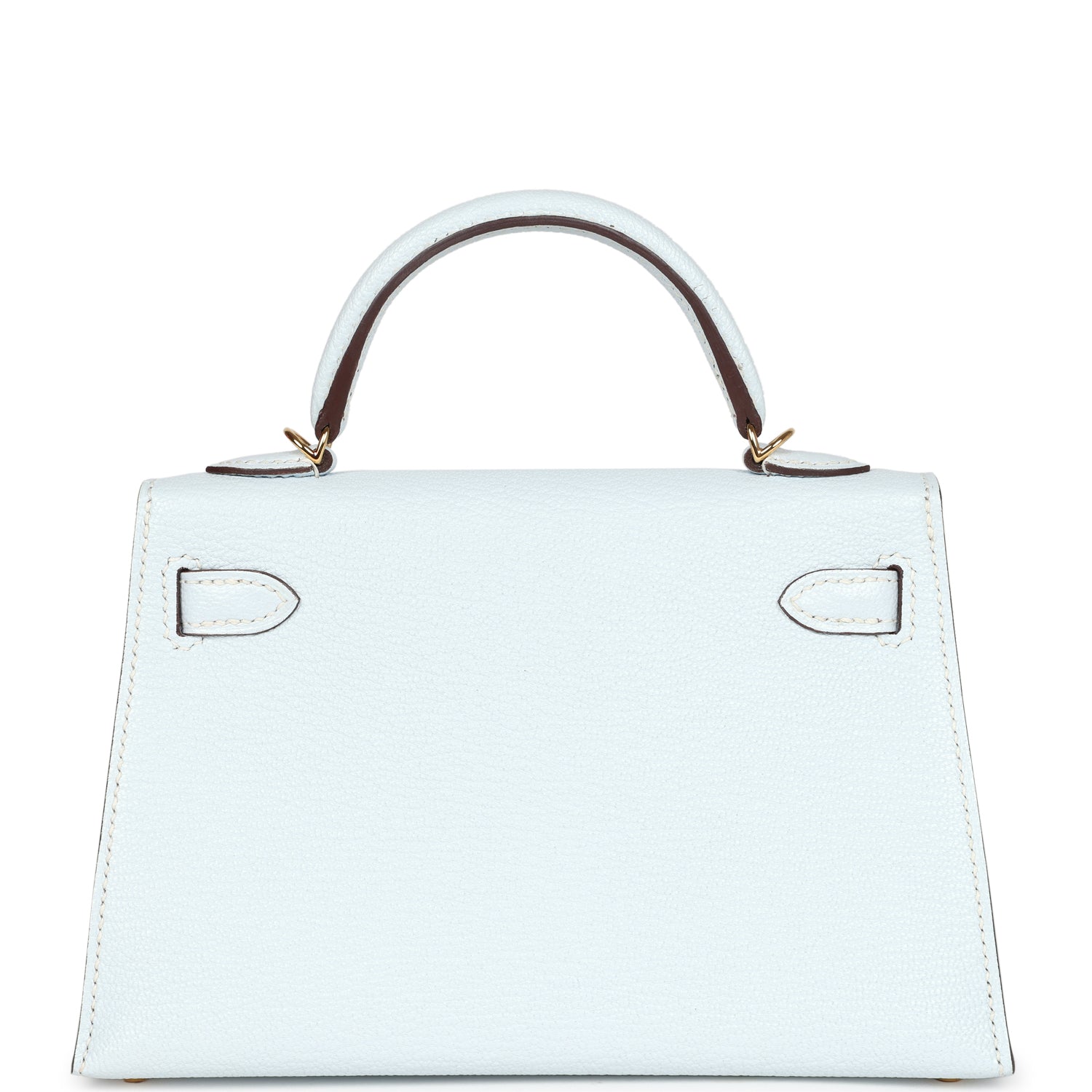 Pre-owned Hermes Kelly Sellier 20 Bleu Brume Chevre Gold Hardware
