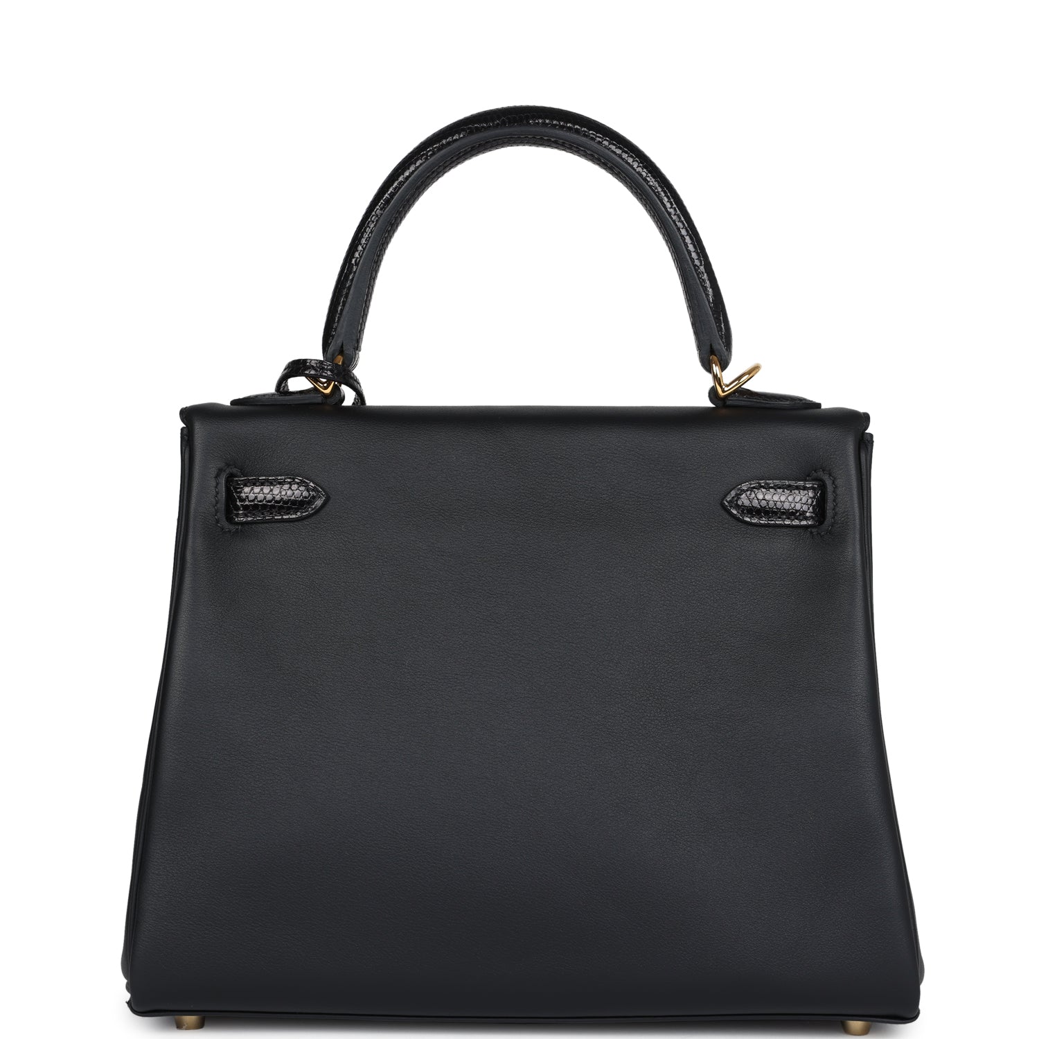 Hermes Kelly Retourne 25 Black Swift and Varanus Niloticus Lizard Touch Gold Hardware