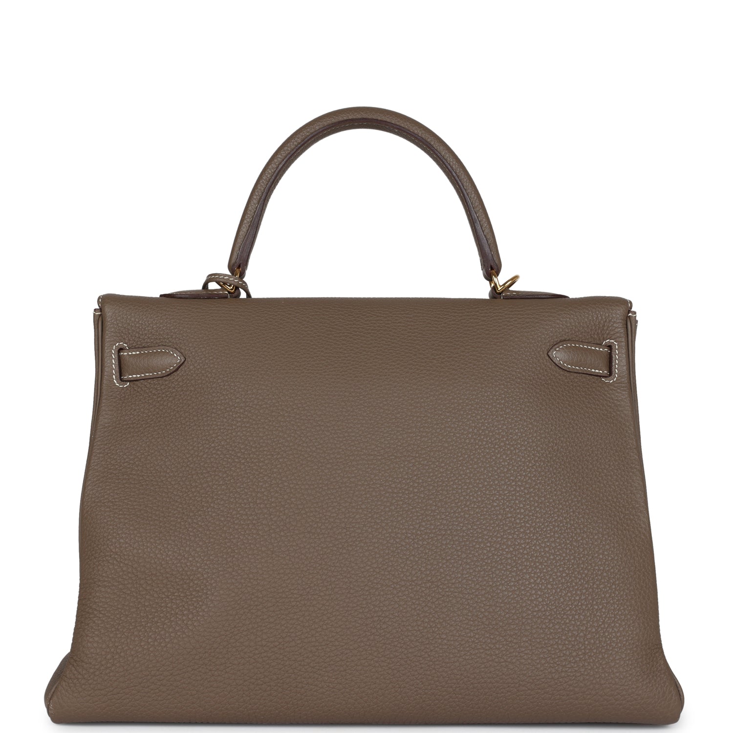 Pre-owned Hermes Kelly Retourne 35 Etoupe Togo Gold Hardware