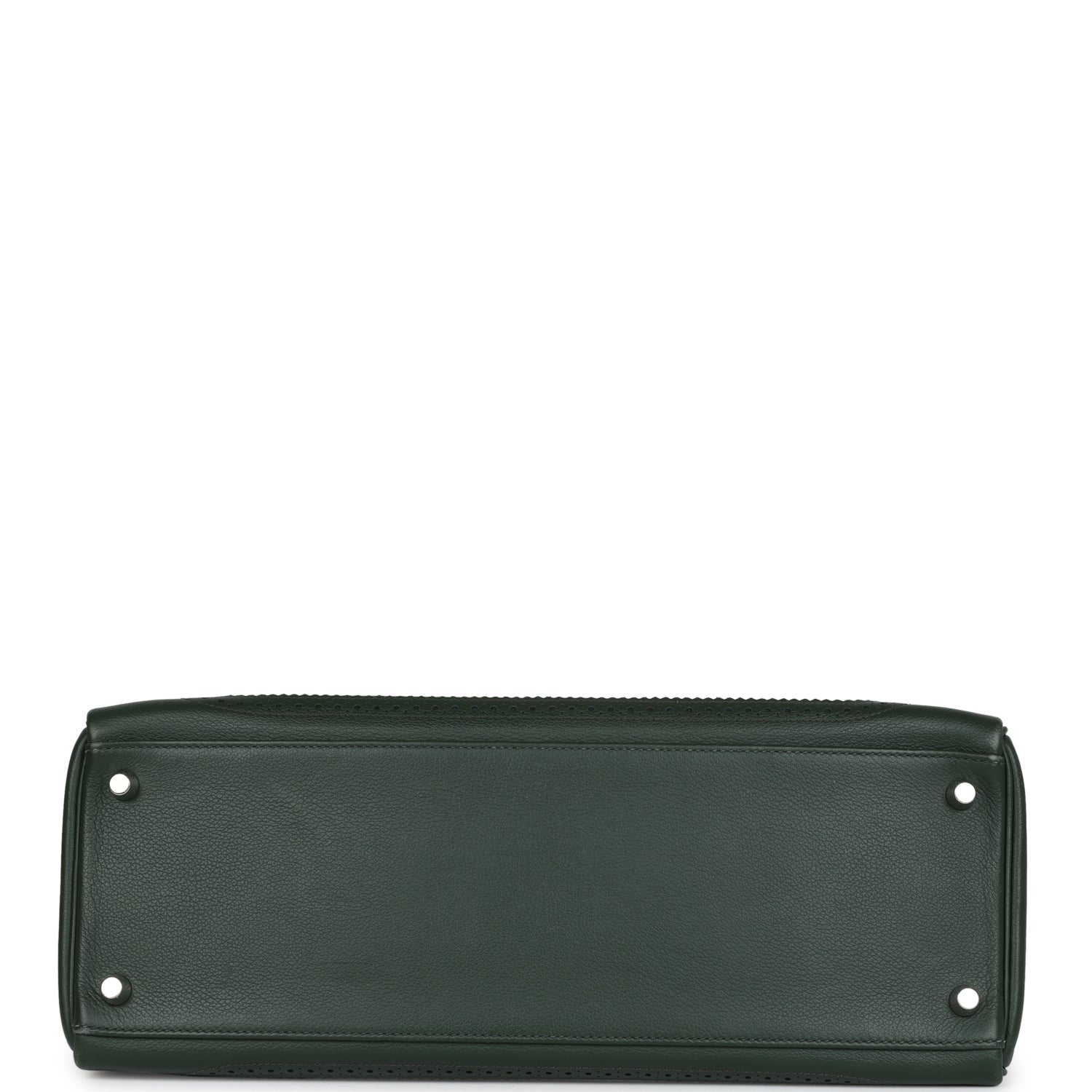 Pre-owned Hermes Ghillies Kelly 35 Retourne Vert Fonce Clemence and Vert Anglais Evercolor Palladium Hardware