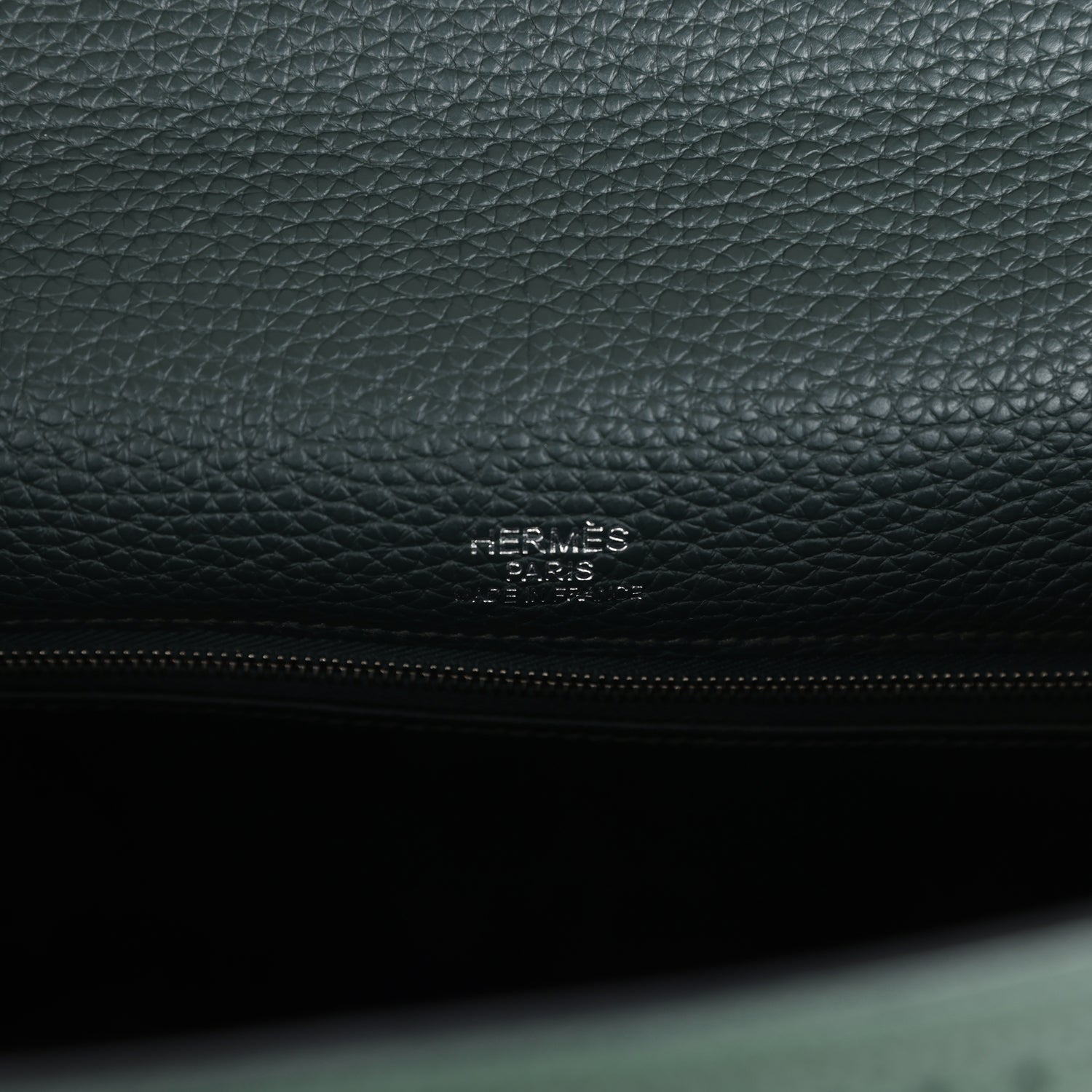 Pre-owned Hermes Ghillies Kelly 35 Retourne Vert Fonce Clemence and Vert Anglais Evercolor Palladium Hardware