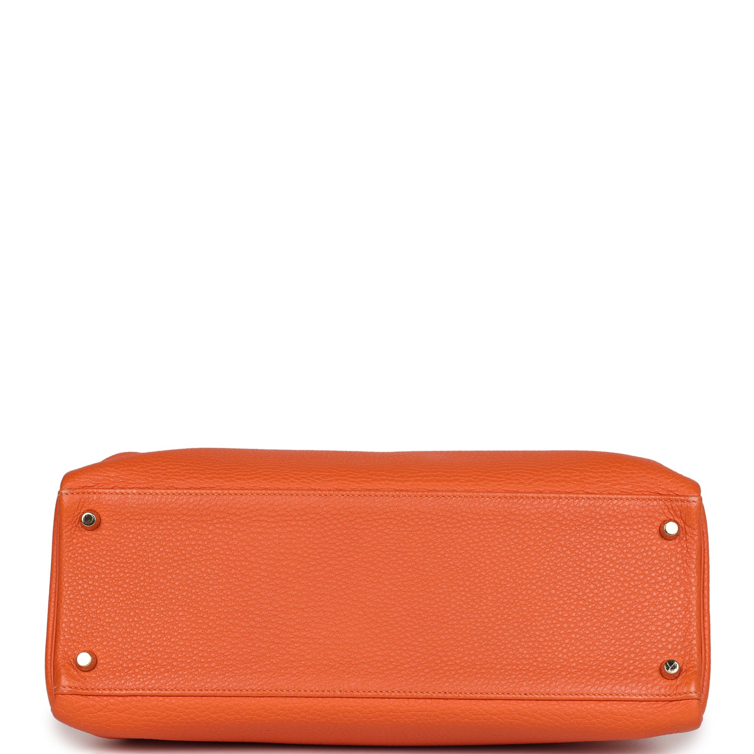 Pre-owned Hermes Kelly Retourne 35 Orange Togo Gold Hardware