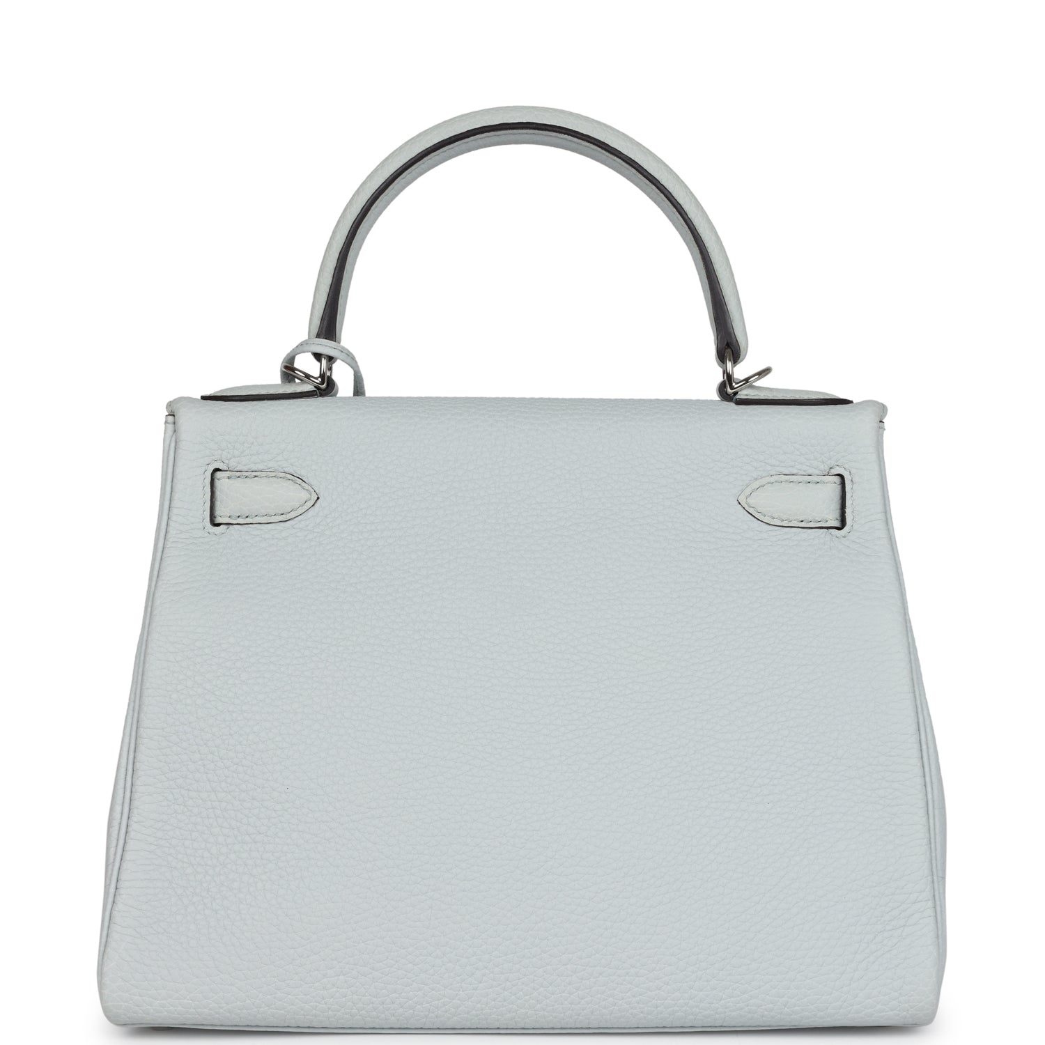 Pre-owned Hermes Kelly Retourne 28 Bleu Pale Clemence Palladium Hardware
