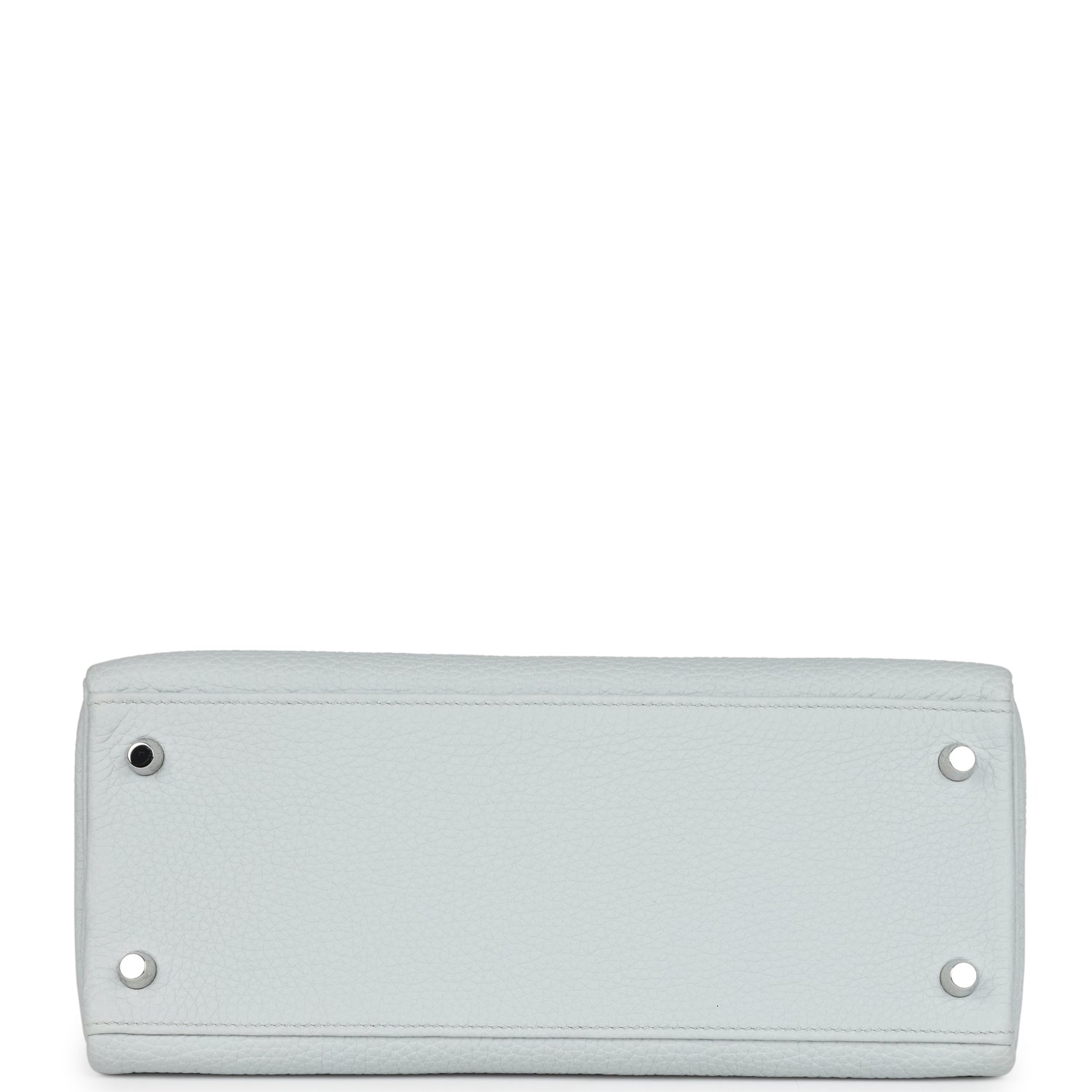 Pre-owned Hermes Kelly Retourne 28 Bleu Pale Clemence Palladium Hardware
