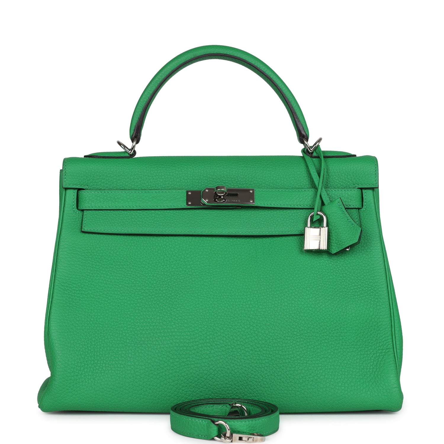 Pre-owned Hermes Kelly Retourne 32 Bambou Togo Palladium Hardware