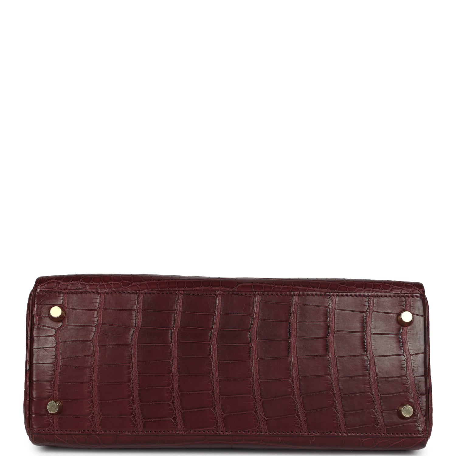 Hermes Kelly Retourne 28 Bordeaux Matte Alligator Gold Hardware