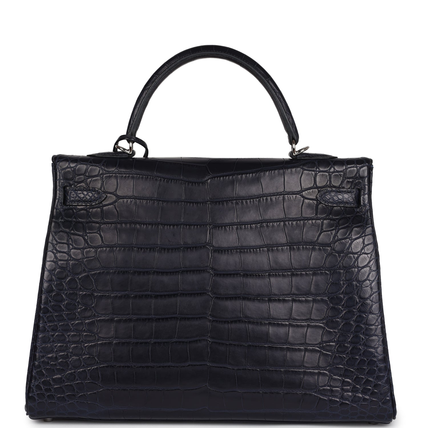 Payment 3 - Pre-owned Hermes Kelly Retourne 35 Bleu Indigo Matte Alligator Palladium Hardware