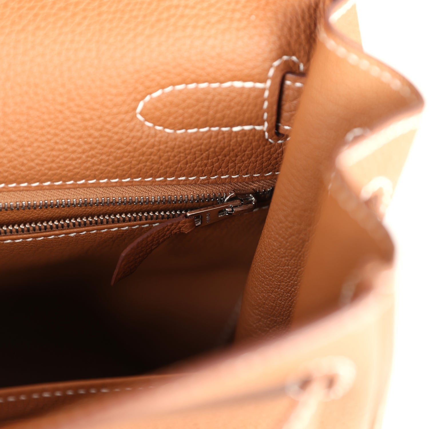 Pre-owned Hermes Kelly Retourne 35 Gold Togo Palladium Hardware