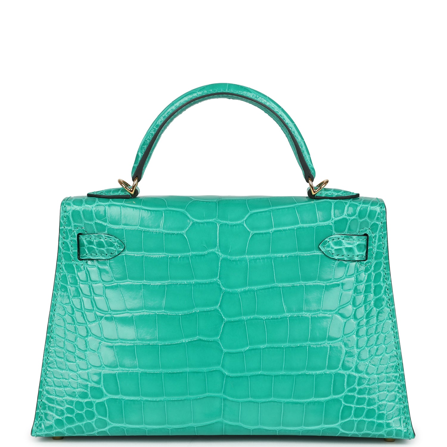 Hermes Kelly Sellier 20 Vert Jade Shiny Alligator Gold Hardware