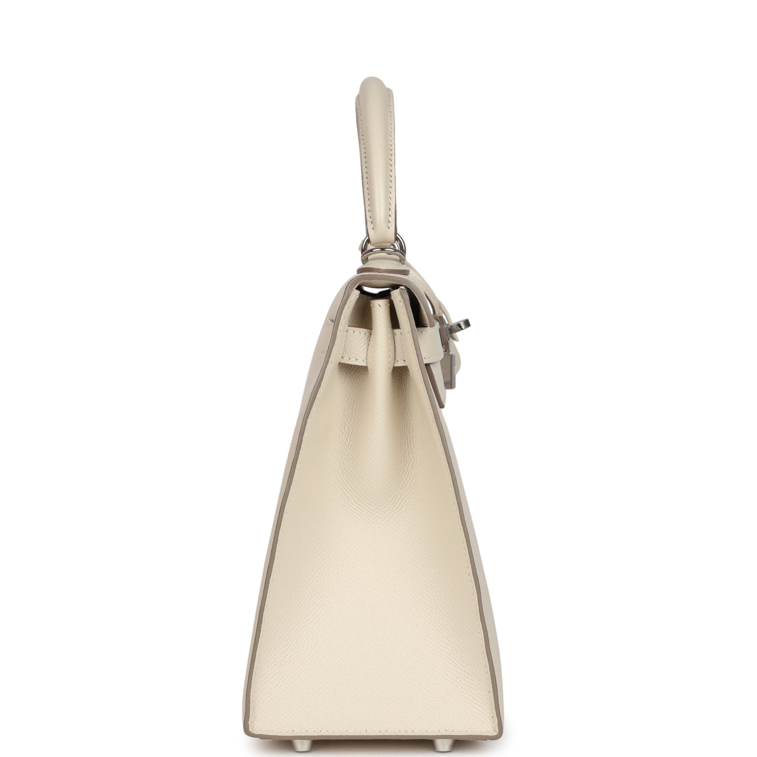 Hermes Kelly Sellier 28 Craie Epsom Palladium Hardware