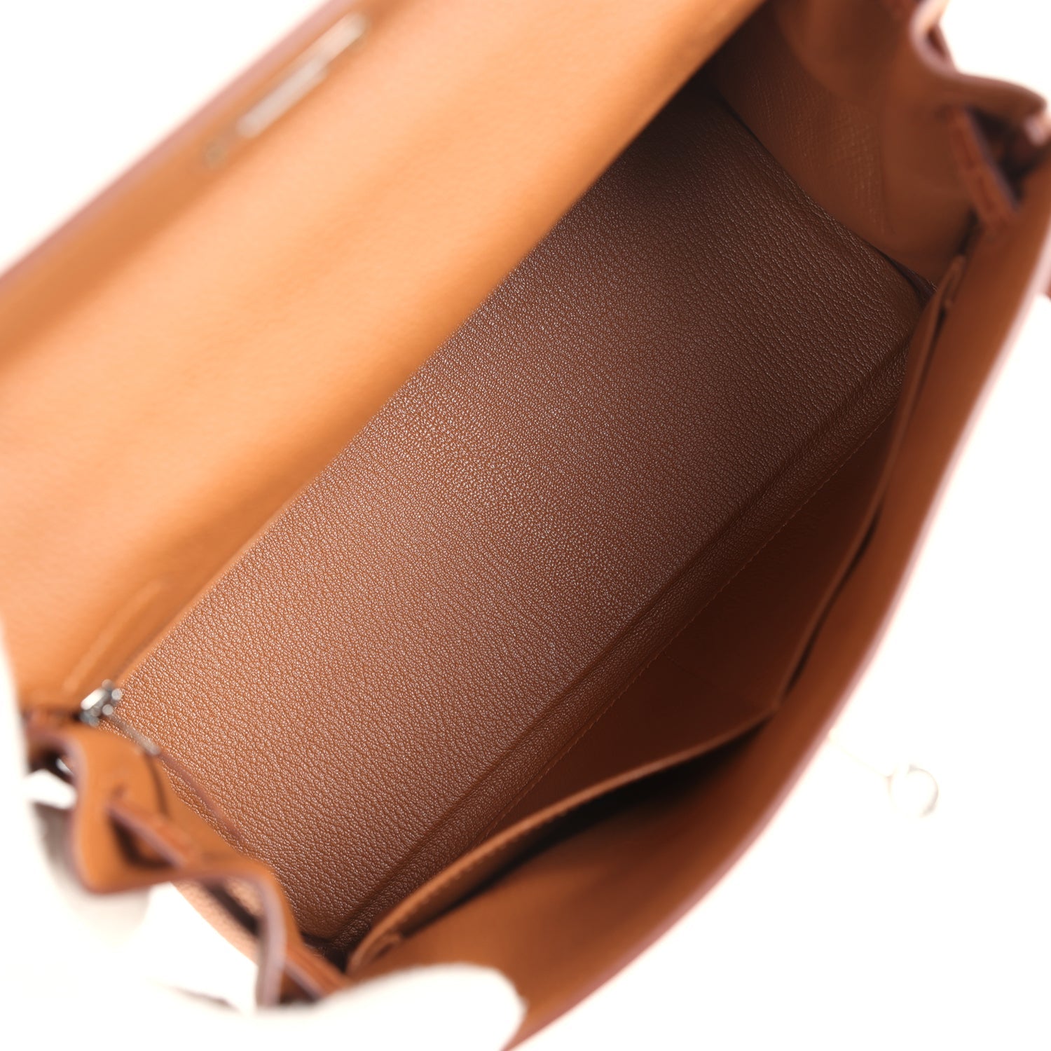 Pre-owned Hermes Kelly Retourne 28 Gold Togo and Matte Prososus Crocodile Touch Palladium Hardware