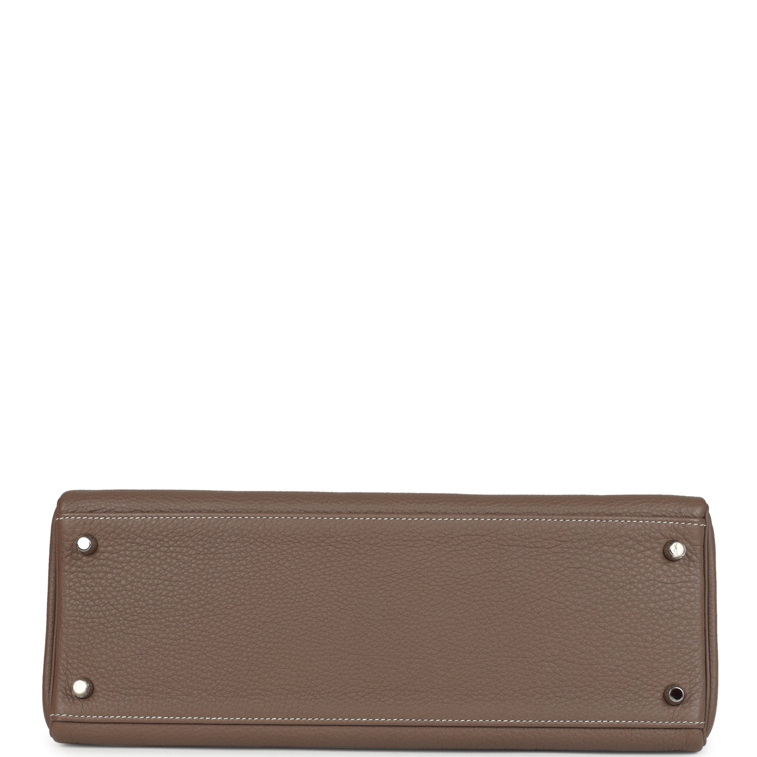 Pre-owned Hermes Kelly Retourne 35 Etoupe Togo Palladium Hardware