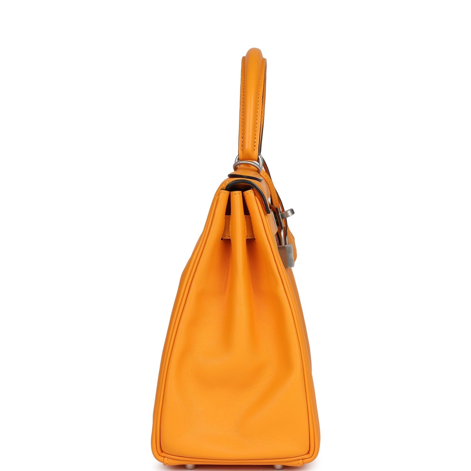 Hermes Special Order (HSS) Kelly Retourne 28 Jaune D'Or Swift Brushed Palladium Hardware