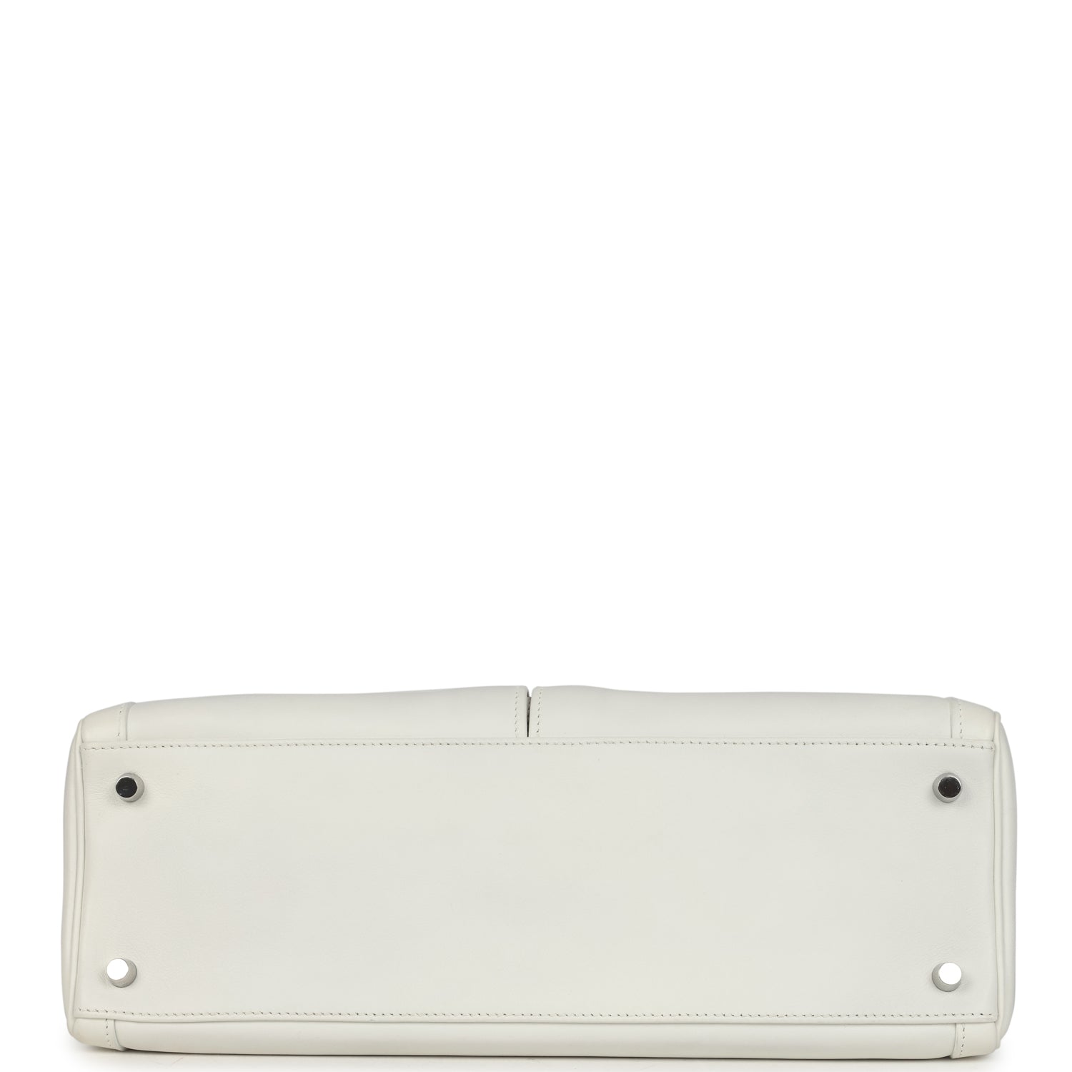 Pre-owned Hermes Kelly Lakis 35 White Swift Palladium Hardware