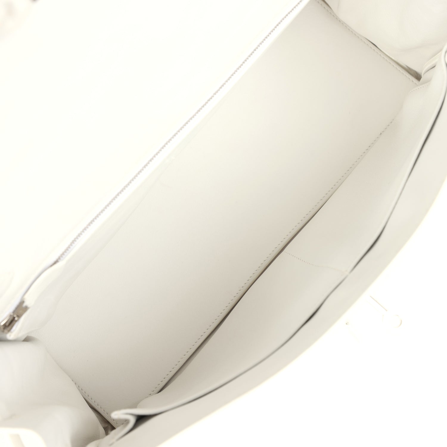 Pre-owned Hermes Kelly Lakis 35 White Swift Palladium Hardware
