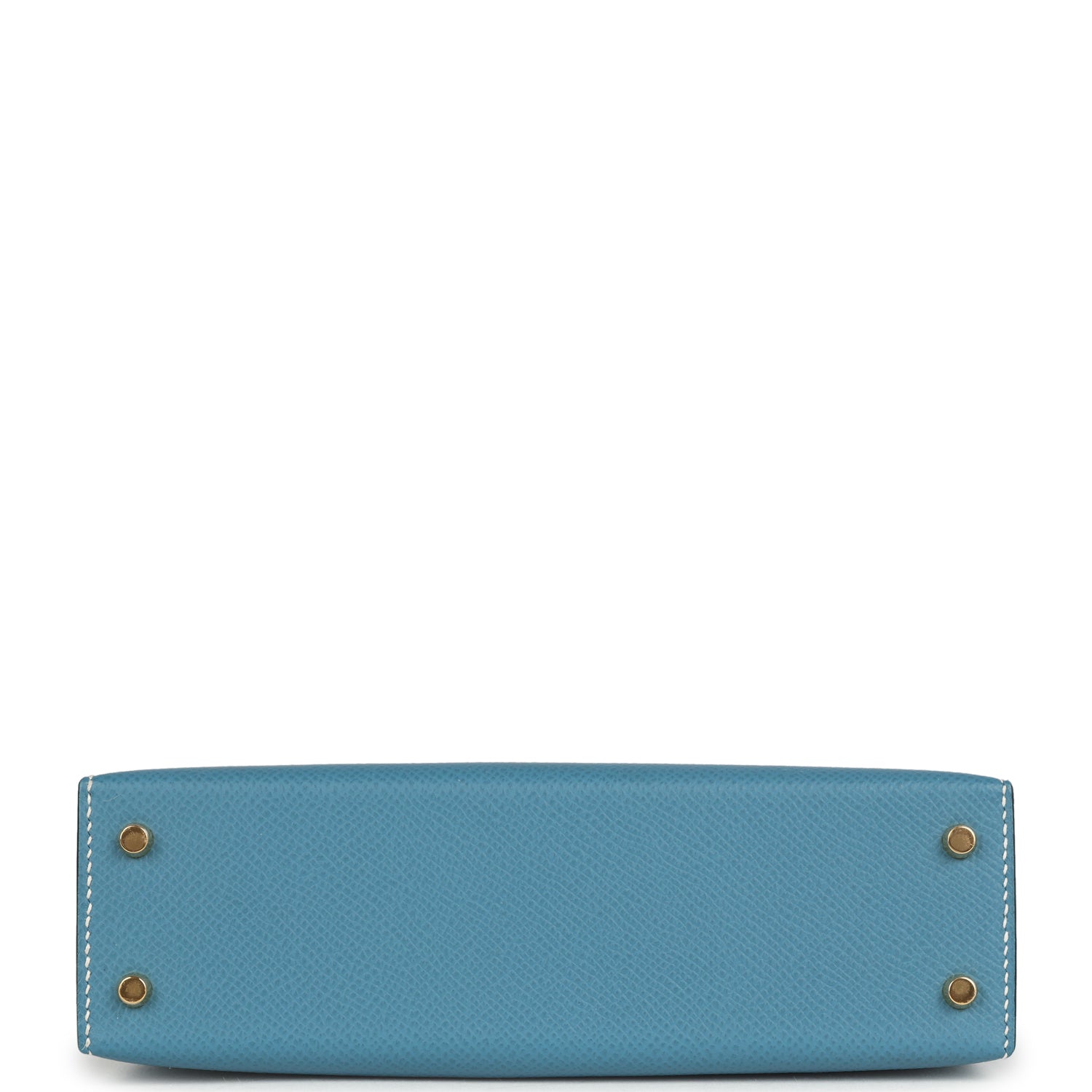 Pre-owned Hermes Kelly Sellier 20 Blue Jean Epsom Gold Hardware