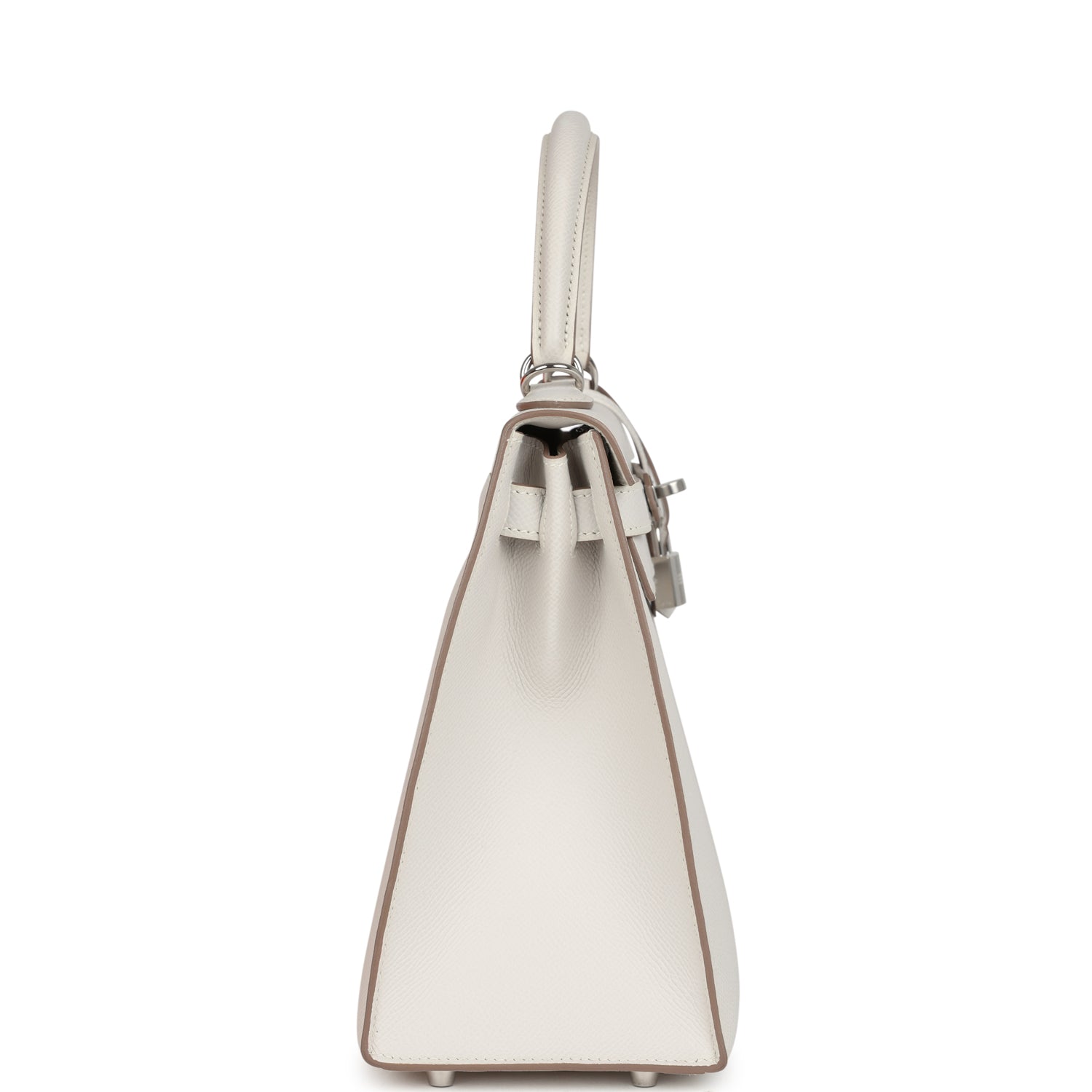 Hermes Kelly Sellier 28 Gris Pale Epsom Palladium Hardware