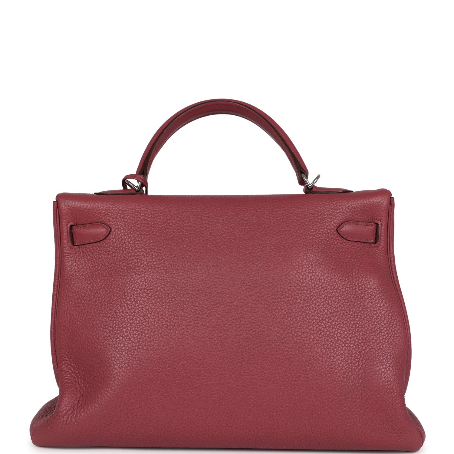 Pre-owned Hermes Retourne Kelly 35 Bois De Rose Clemence Palladium Hardware