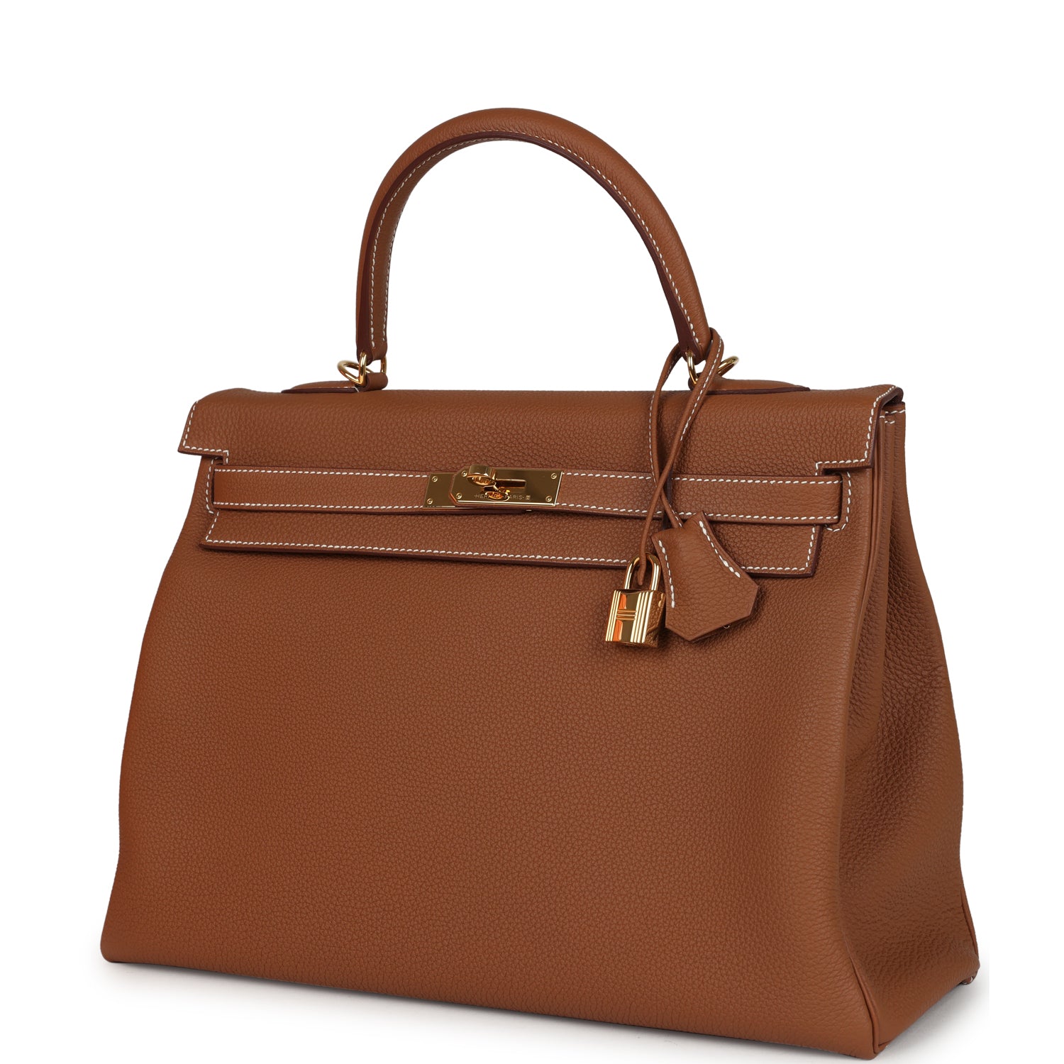 Pre-owned Hermes Kelly Retourne 35 Gold Togo Gold Hardware