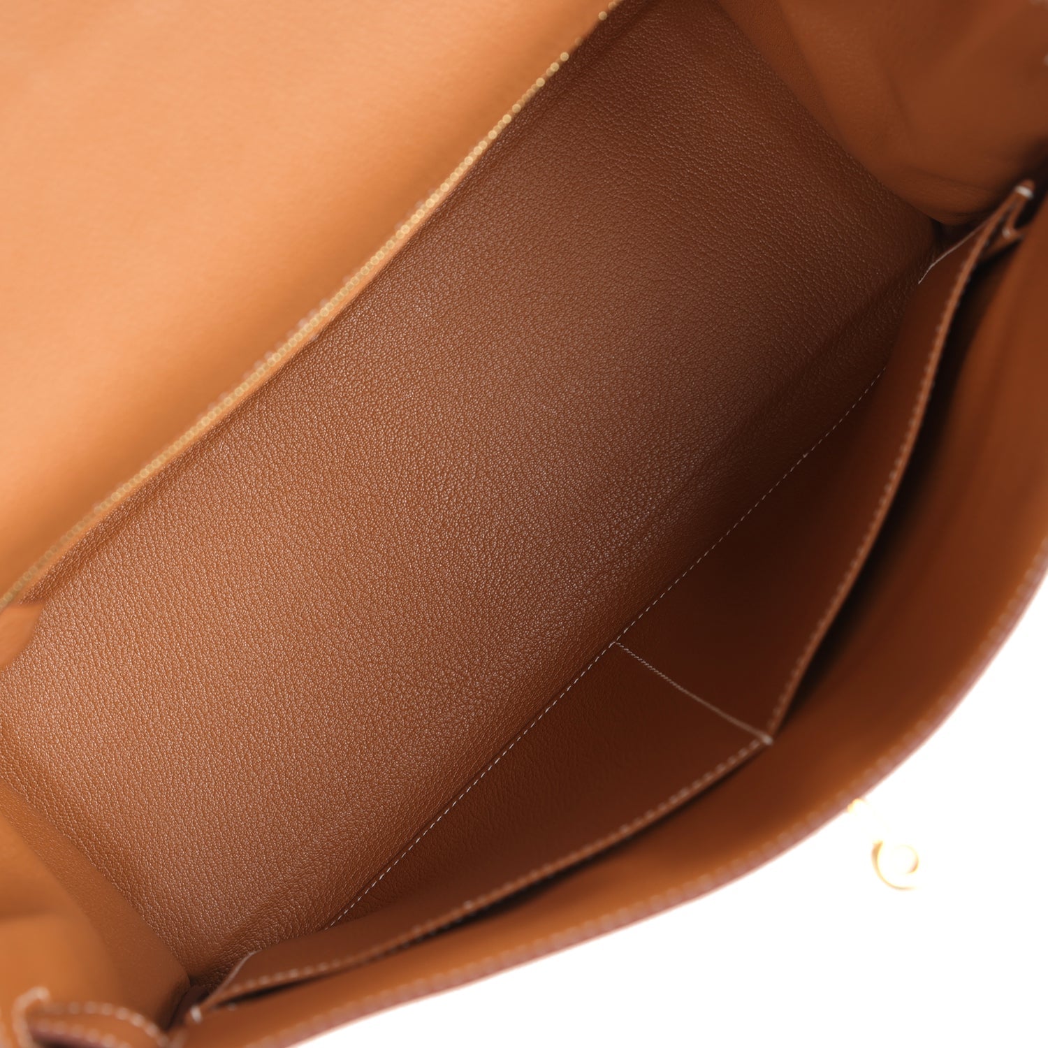 Pre-owned Hermes Kelly Retourne 35 Gold Togo Gold Hardware