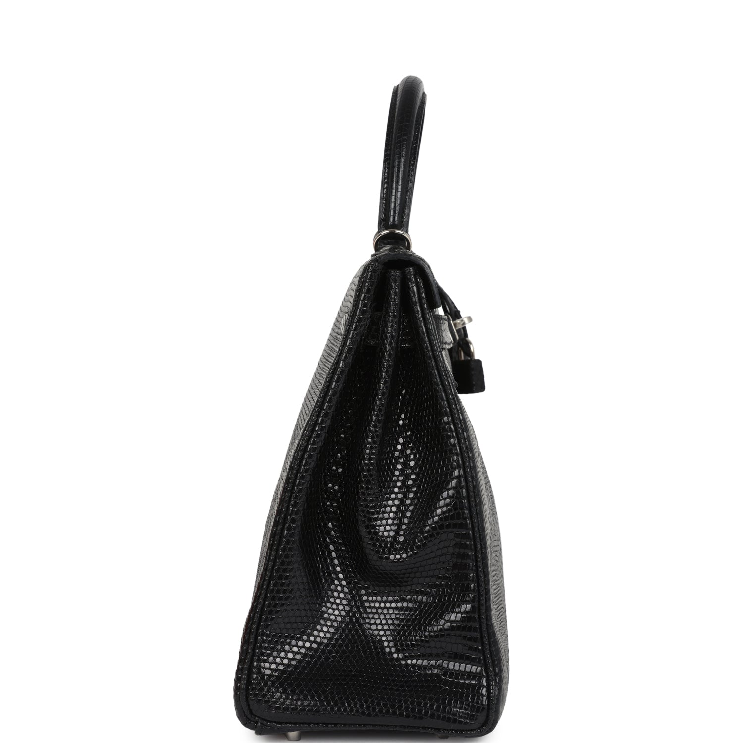 Hermes Kelly Retourne 35 Black Varanus Niloticus Lizard Palladium Hardware