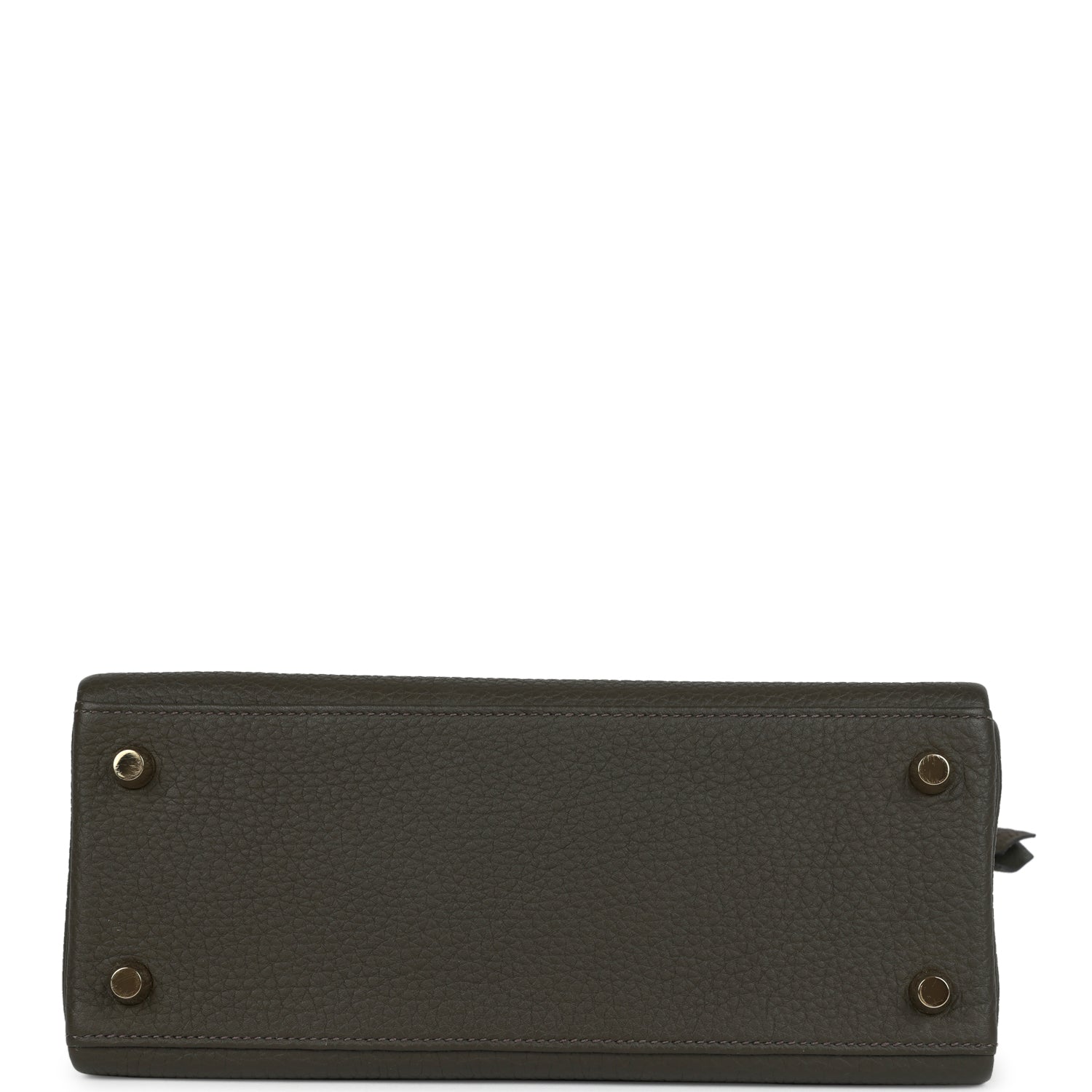 Pre-owned Hermes Kelly Retourne 25 Vert De Gris Togo Gold Hardware