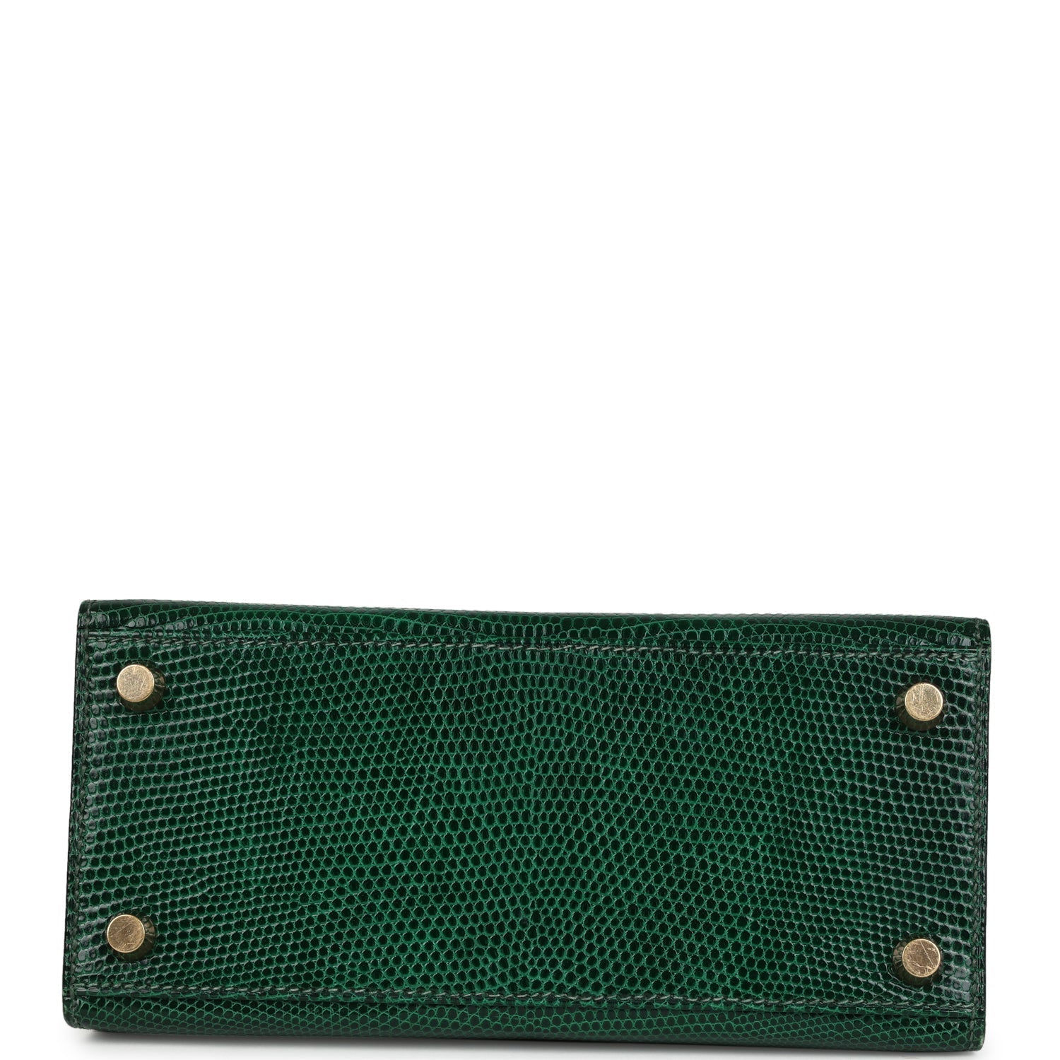 Vintage Hermes Kelly Sellier 20 Vert Fonce Varanus Salvator Lizard Gold Hardware
